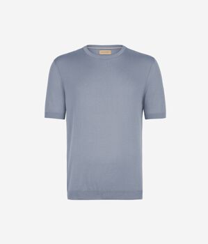 Κοντομάνικο T-Shirt με Στρογγυλή Λαιμόκοψη από Βαμβάκι Fresh