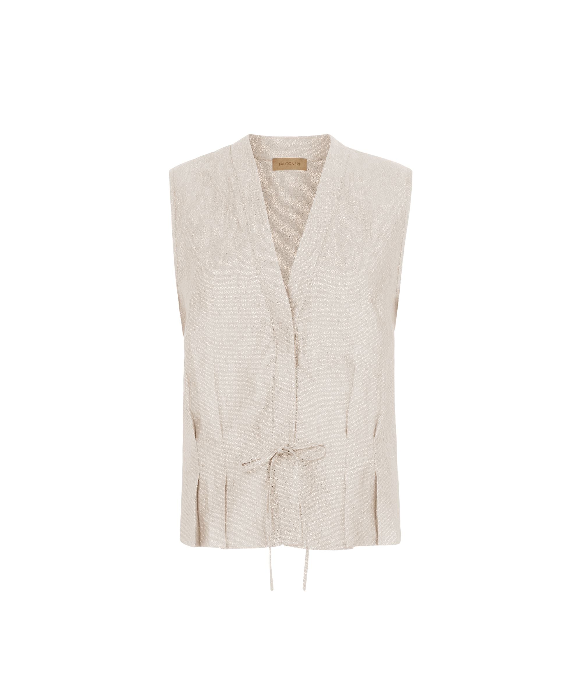 Vest in lamé linen