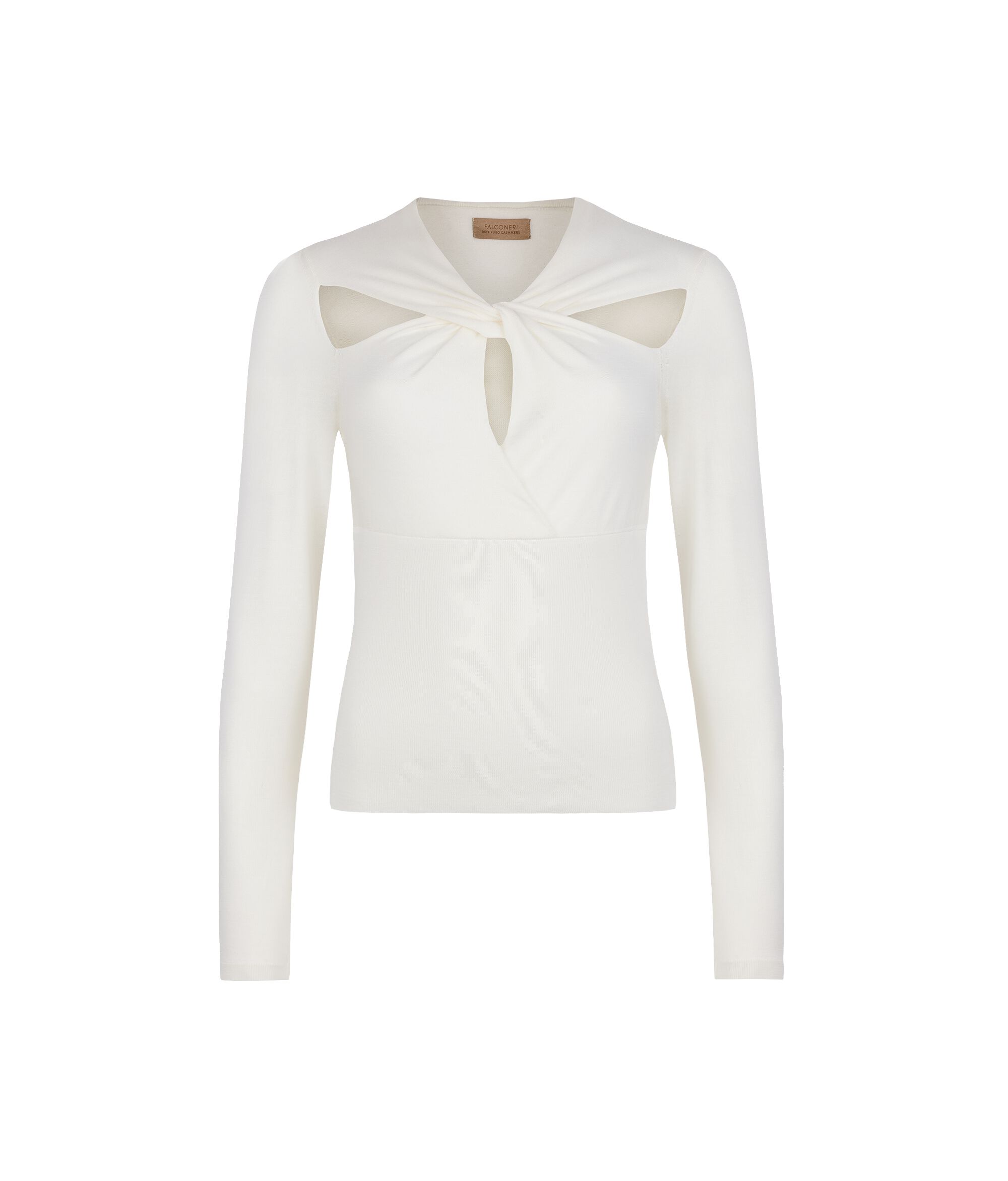 Jersey con cuello cruzado de cashmere ultrafine