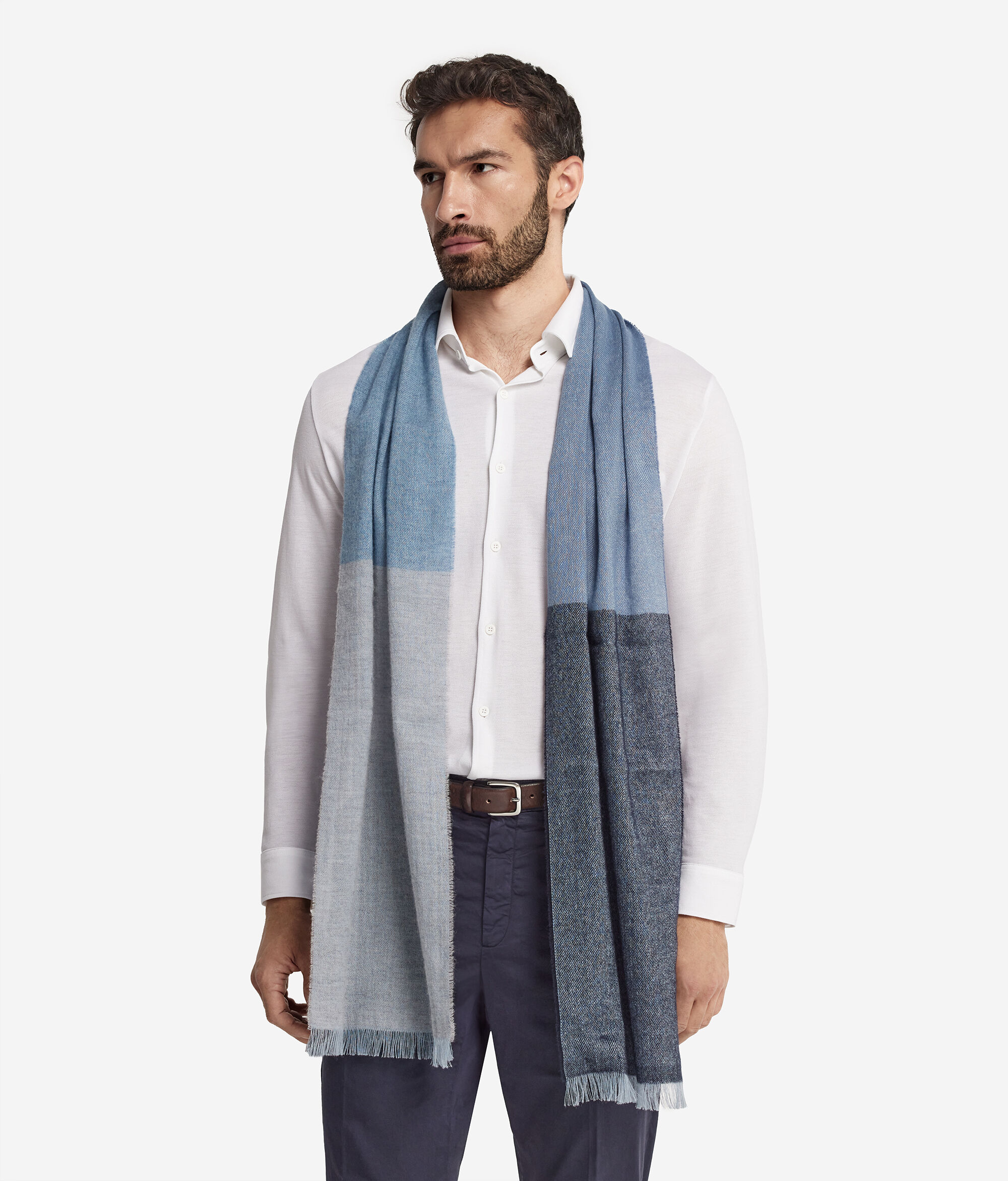 Faded Linen and Ultrafine Cashmere Scarf