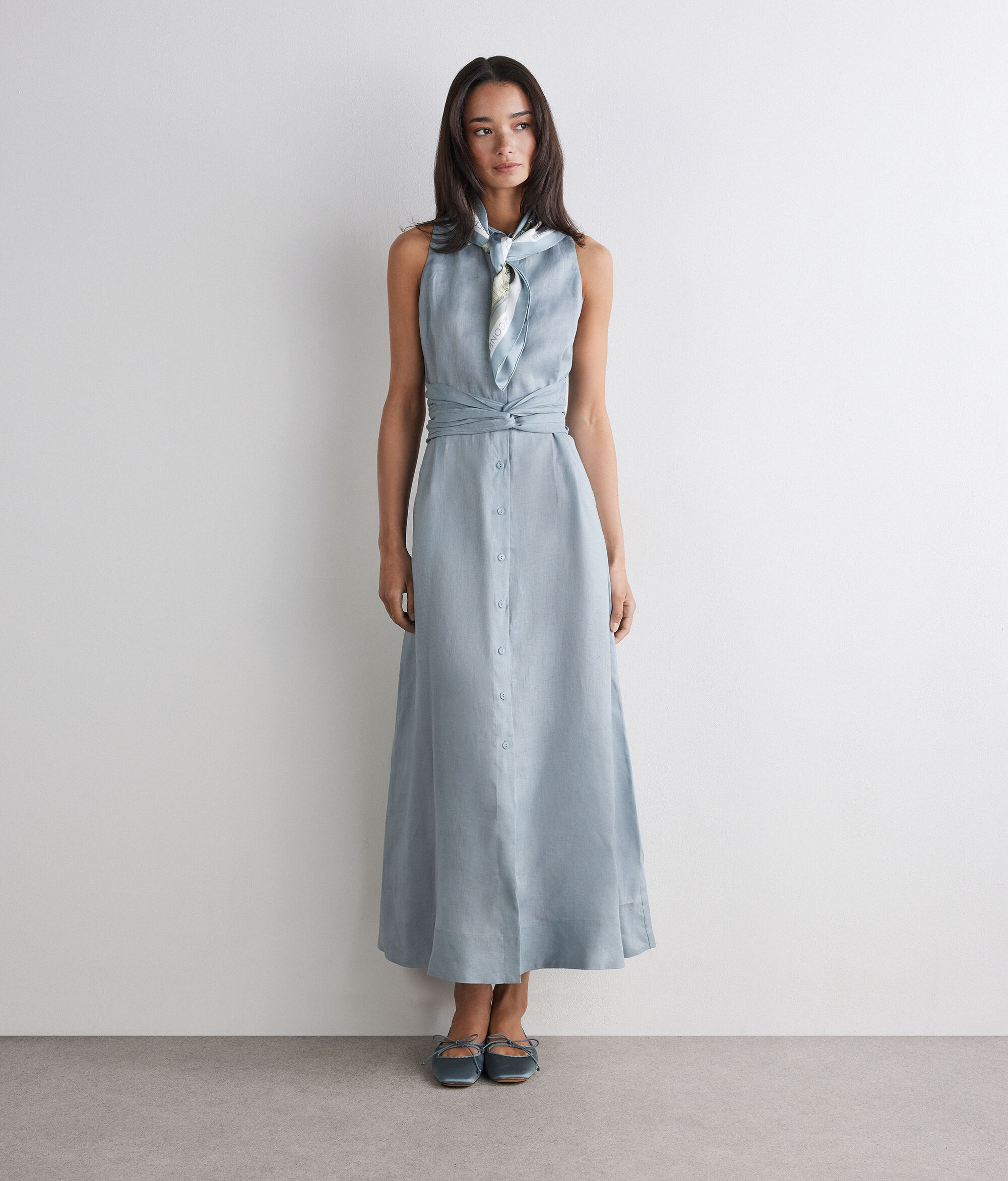 Linen Cross-Band Dress
