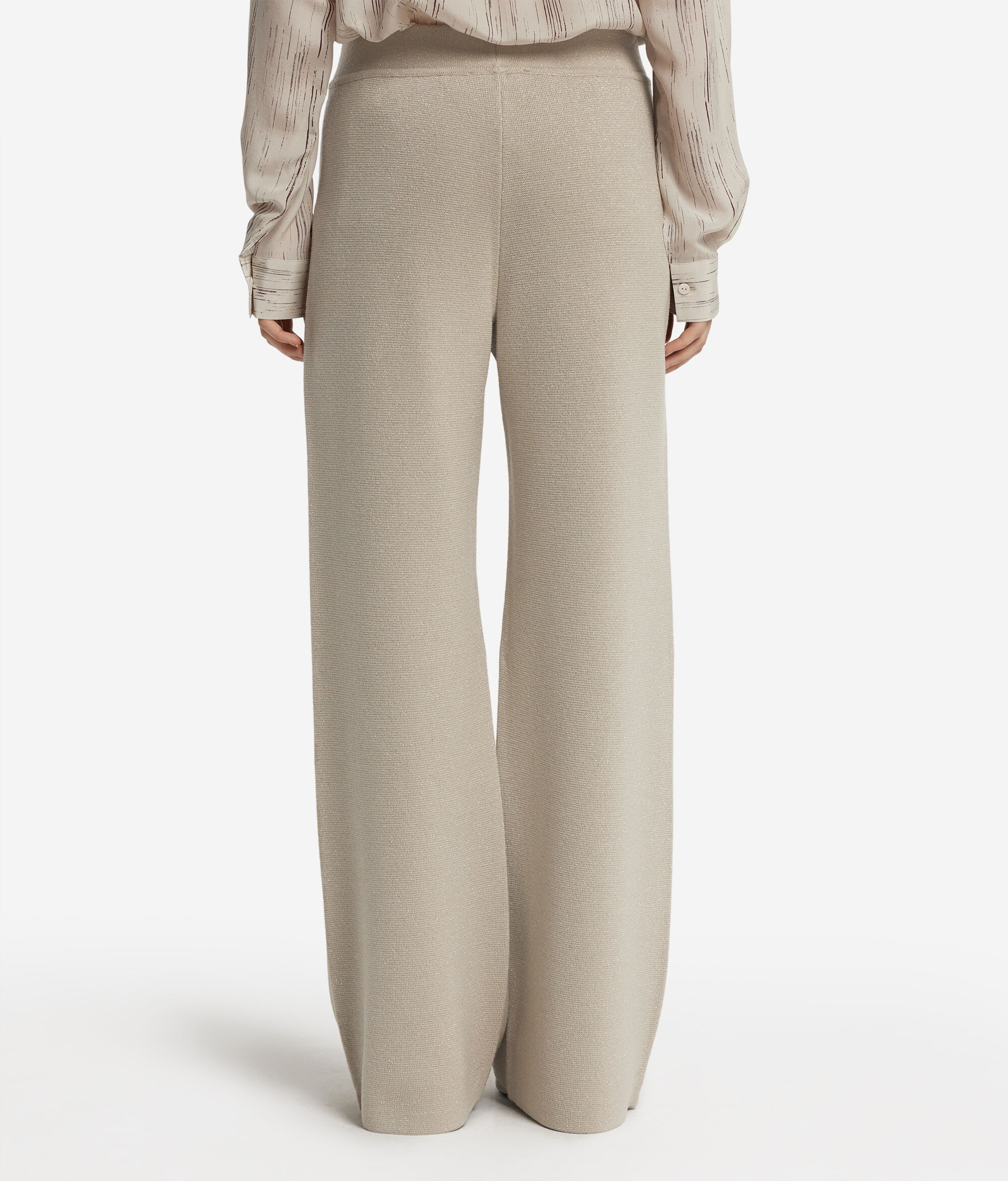 Широкие брюки из шерсти с ламе