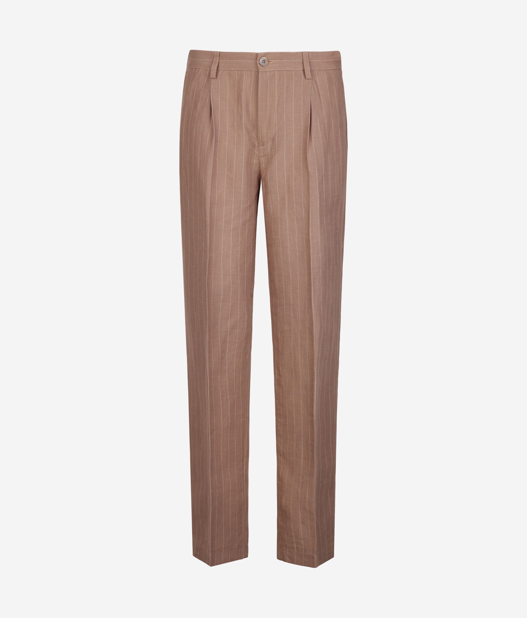 Lniane spodnie w prążki