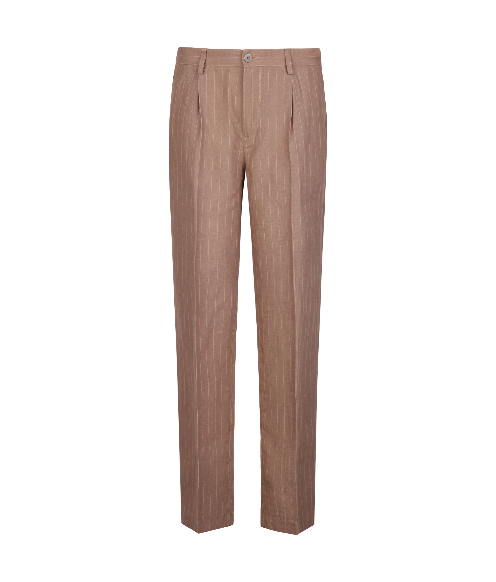 Lniane spodnie w prążki