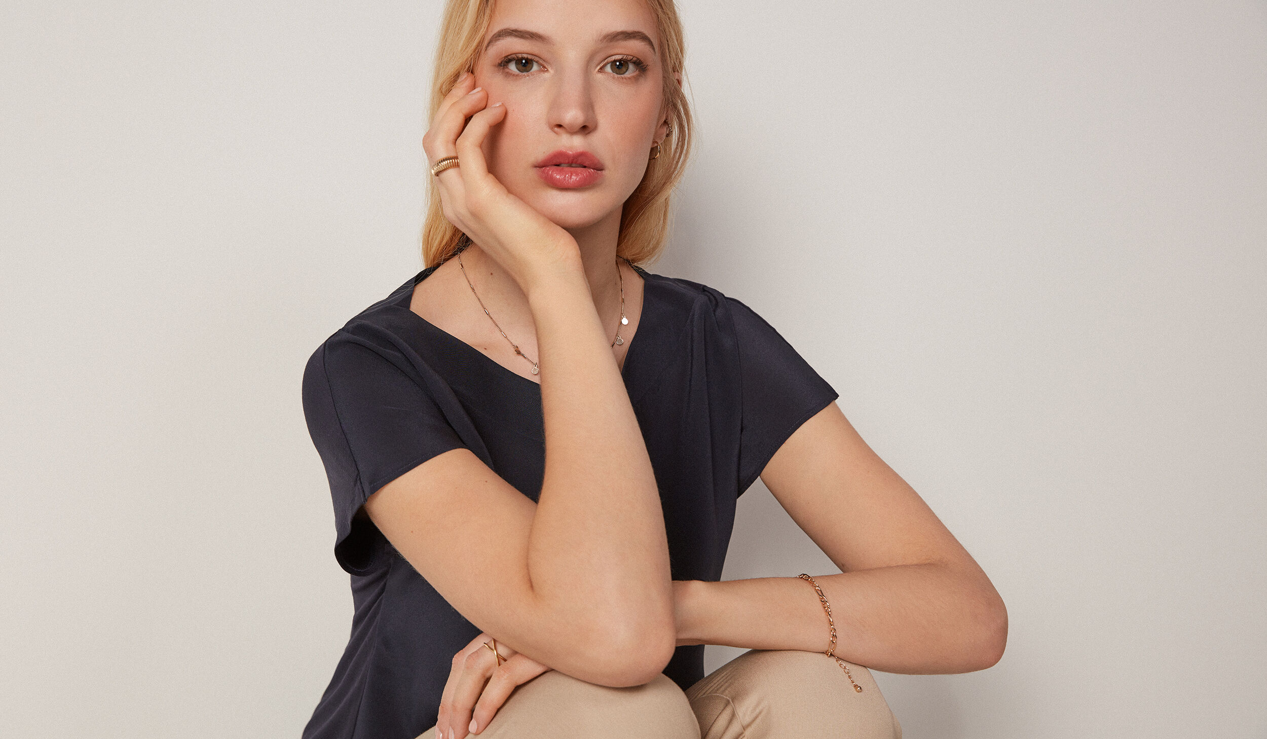 Silk and Modal Boatneck T-shirt