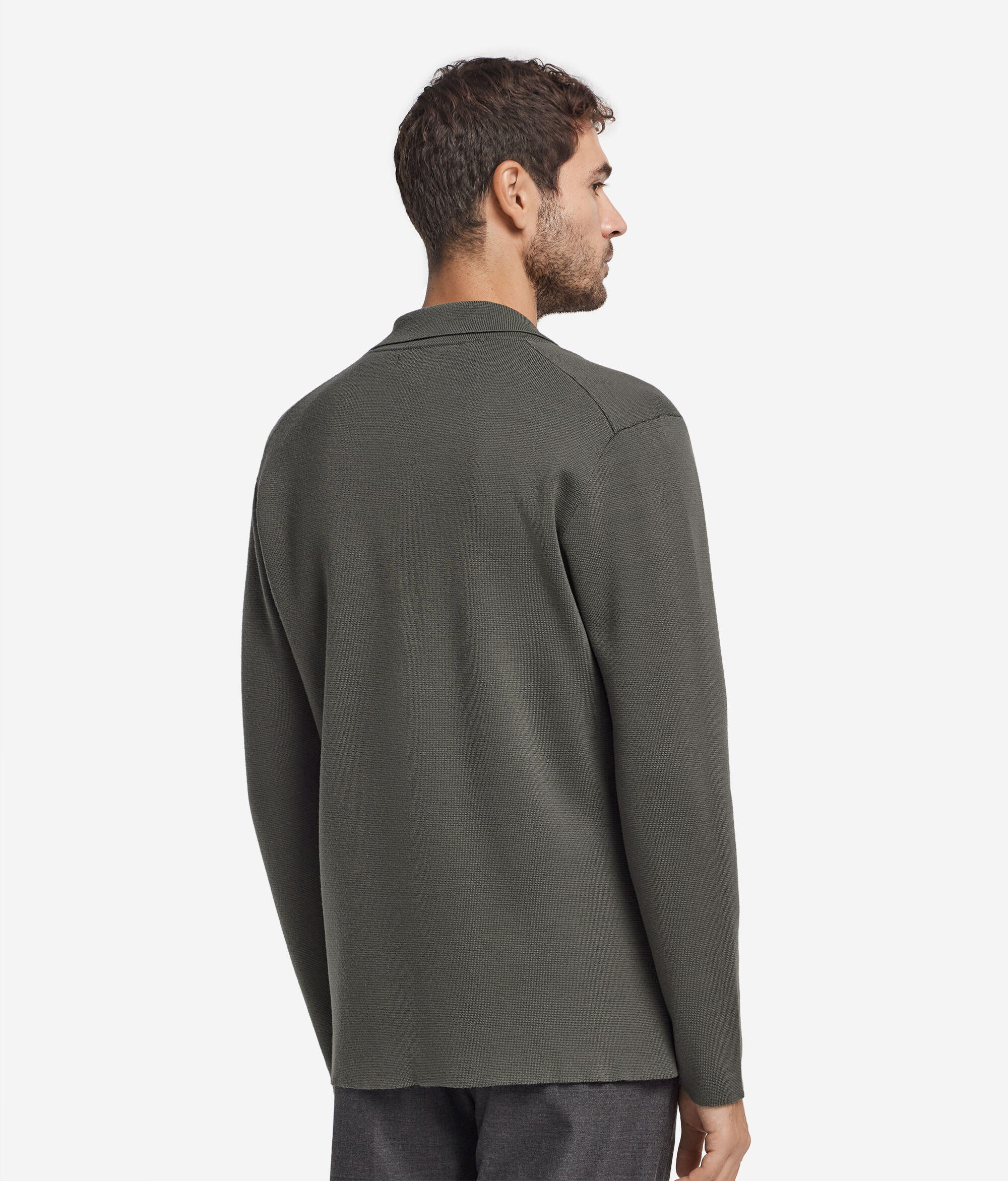 Jacke aus Wolle in Stoffstichverarbeitung