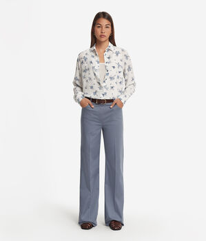 Chemise avec col en soie imprimée
