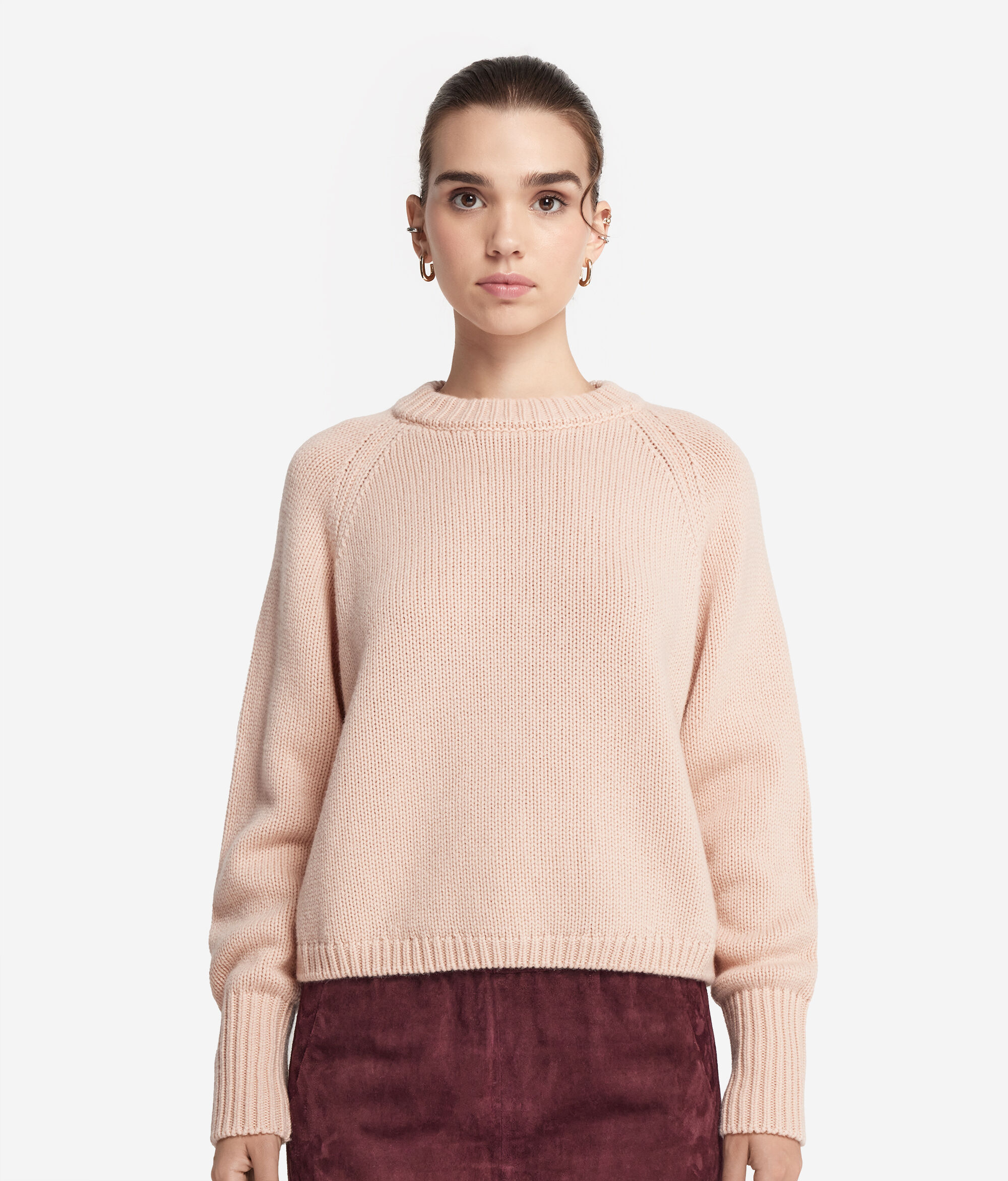 Round-Neck Cashmere Tricot Jumper