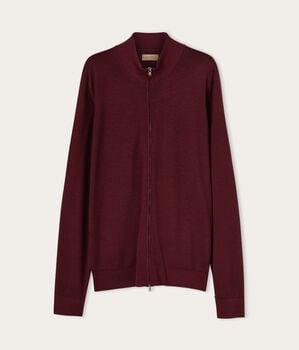 Cardigan con zip in Cashmere Ultrafine