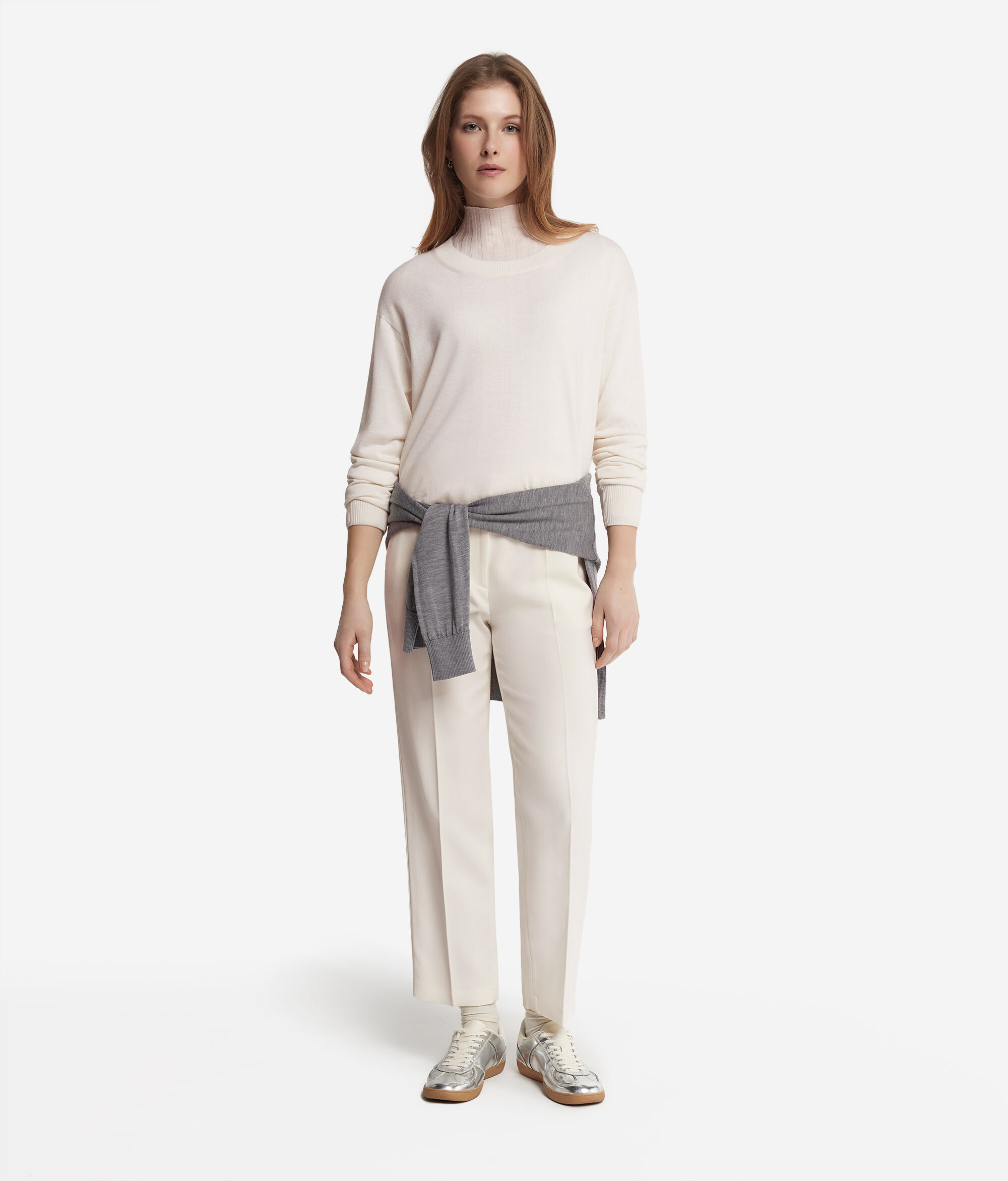 Girocollo con spacchi in Cashmere Ultrafine