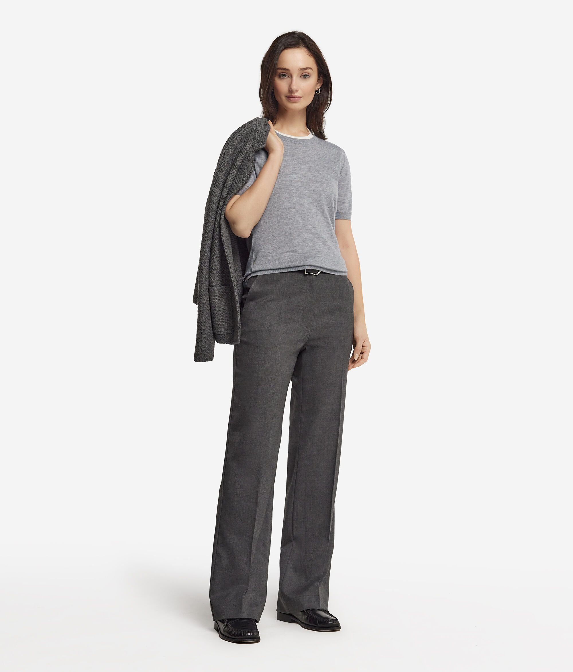 Short-Sleeved Round-Neck Ultrafine Cashmere Top