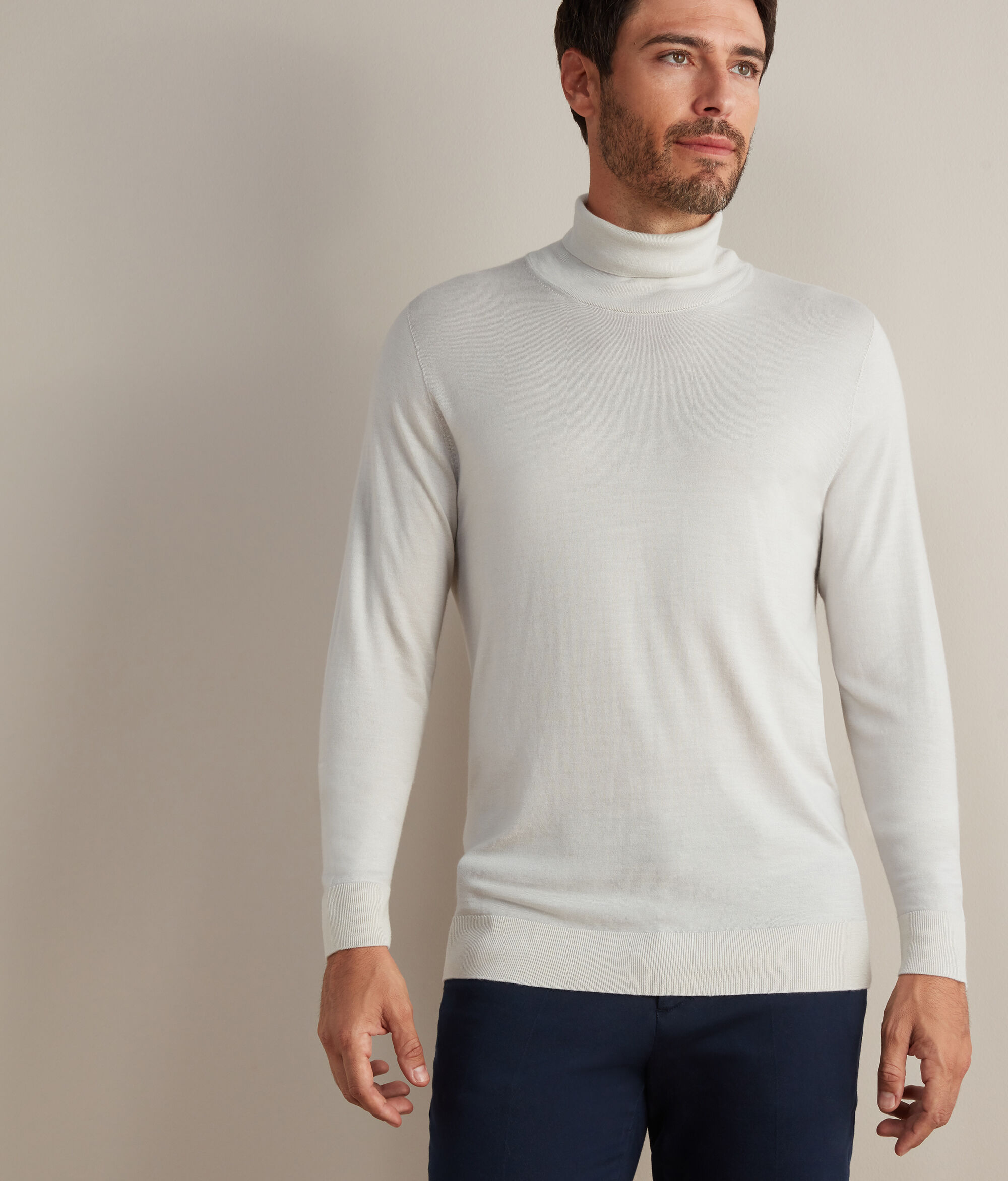 Col roulé homme en cachemire ultra-fin