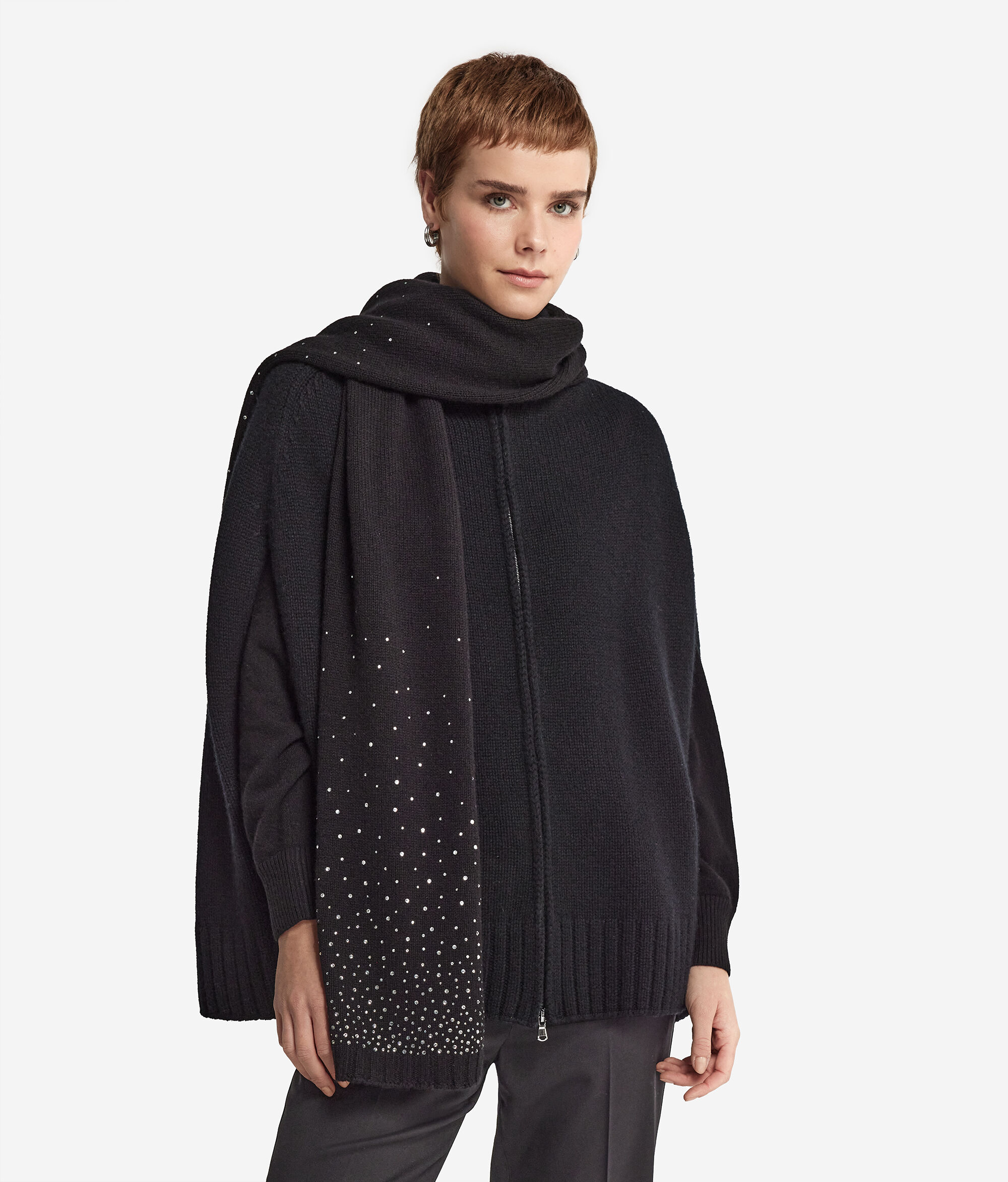 Cashmere Scarf with Rhinestones