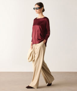 Blusa girocollo in seta - RED - DMLC406_color_8297
