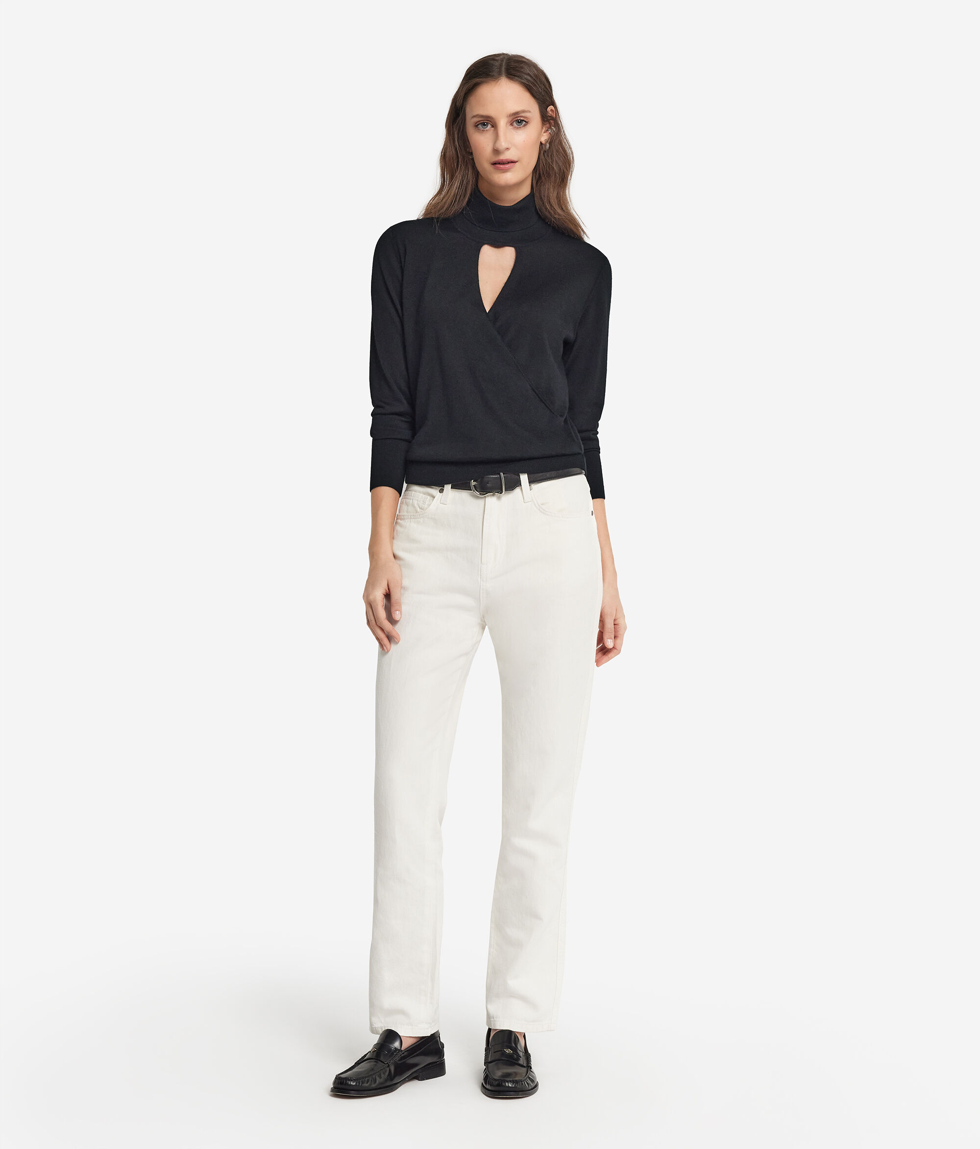 Jersei encreuat amb coll alt de Cashmere Ultrafine