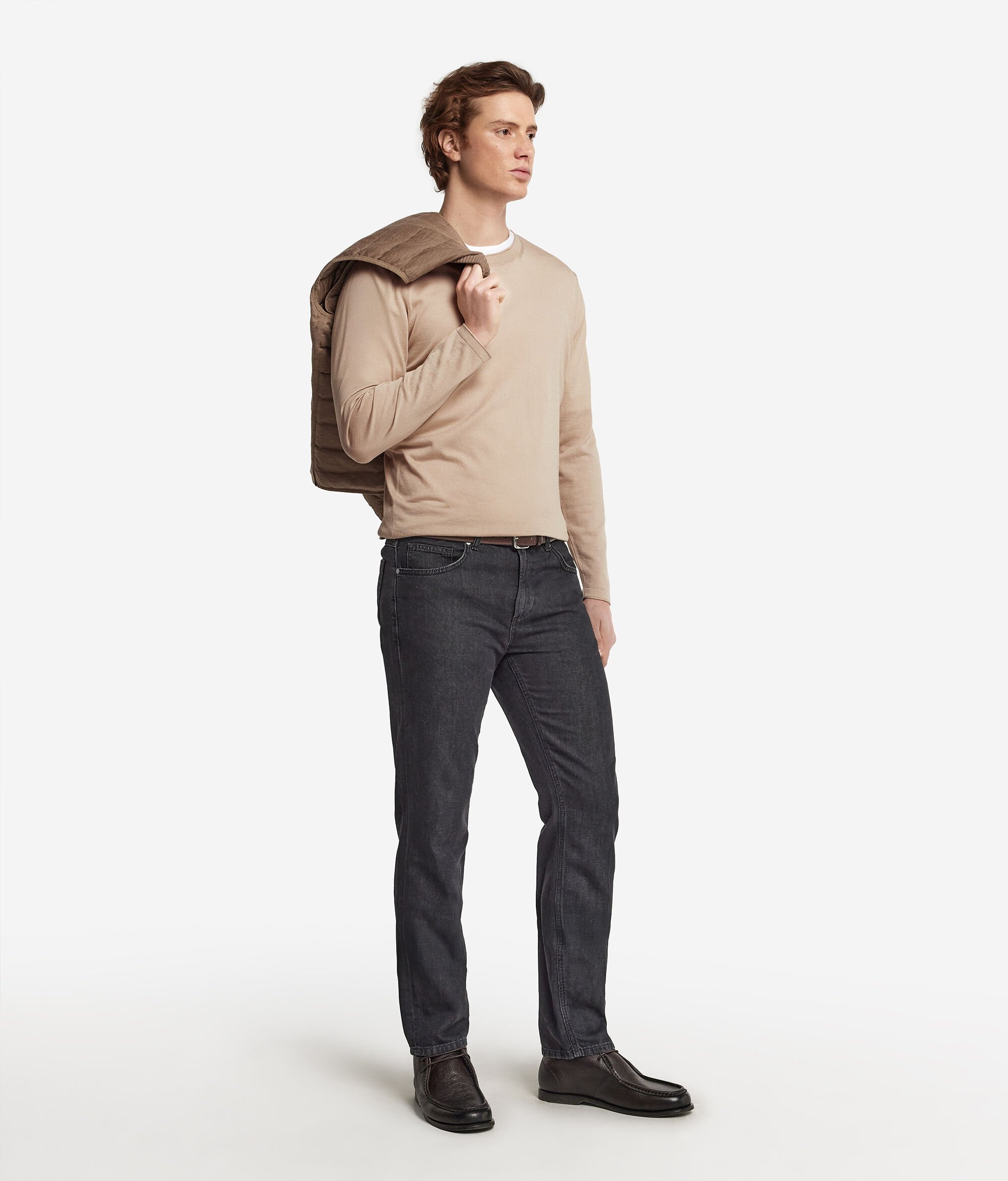 Camisola com Decote Redondo de Seda e Algodão