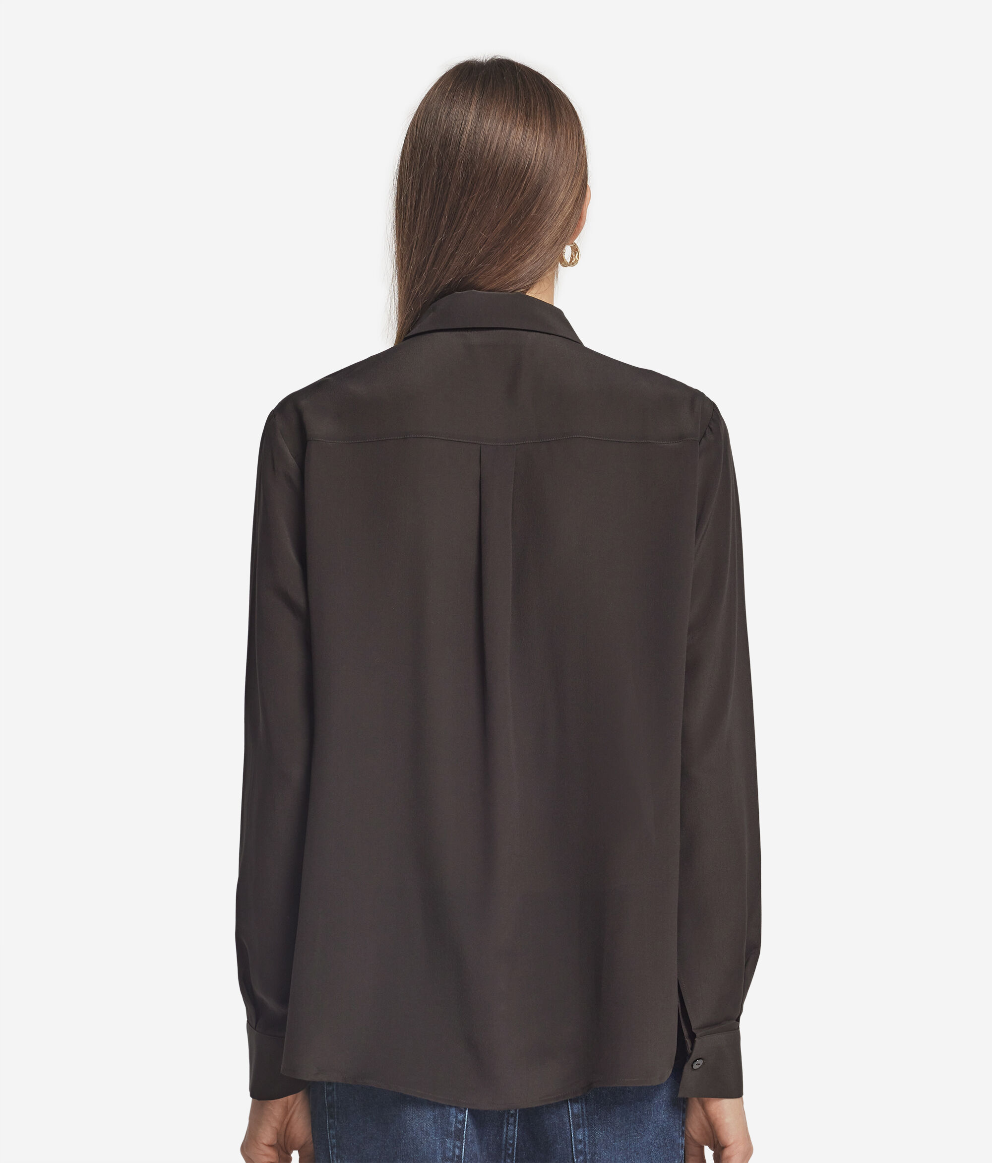 Hemdbluse mit Kragen aus Seide