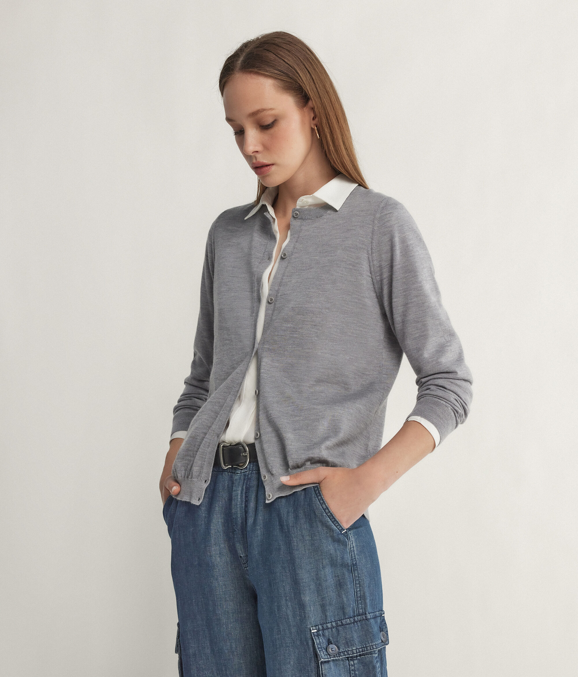 Round-Neck Ultrafine Cashmere Cardigan