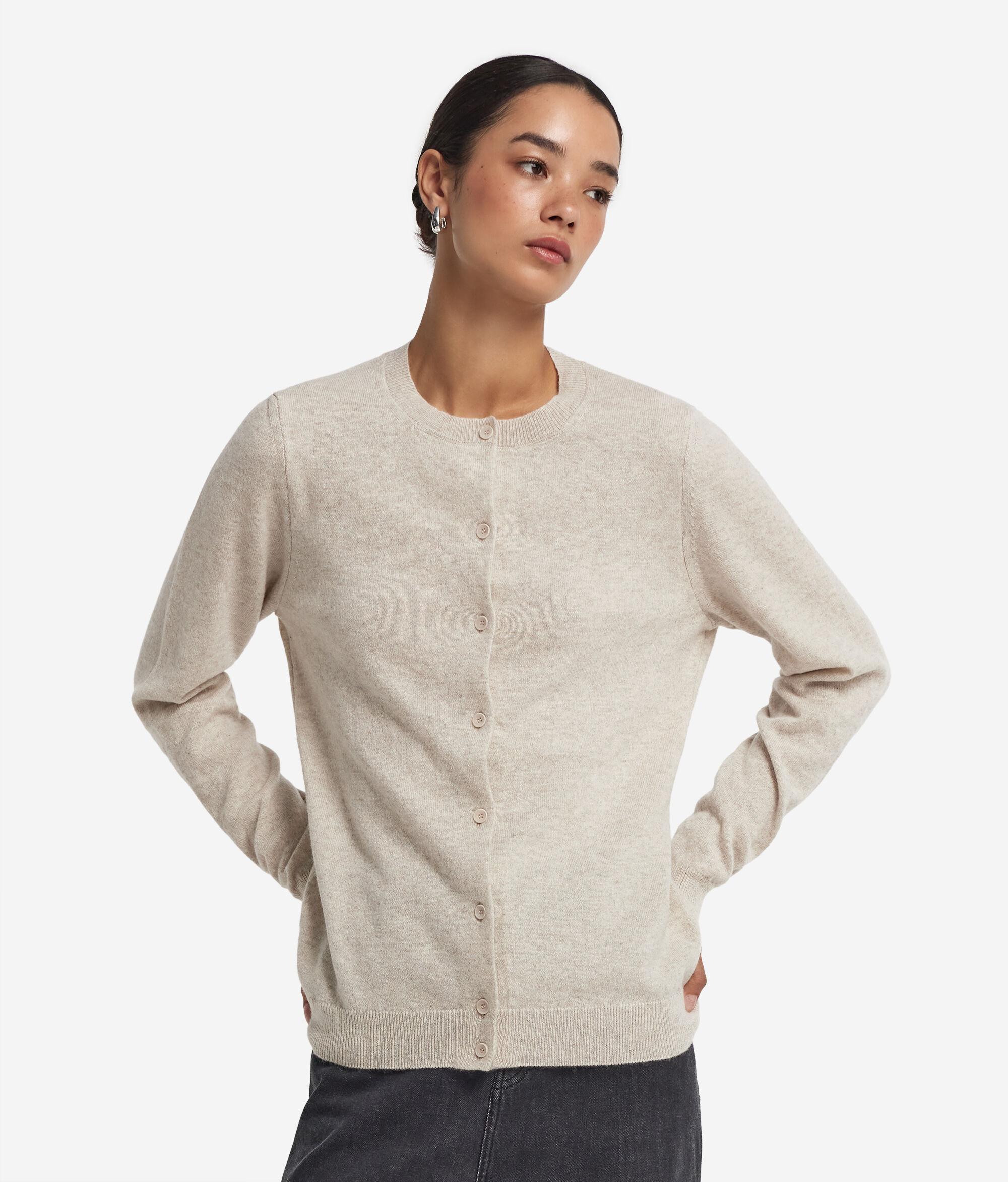 Rebeca con cuello redondo de cashmere ultrasoft