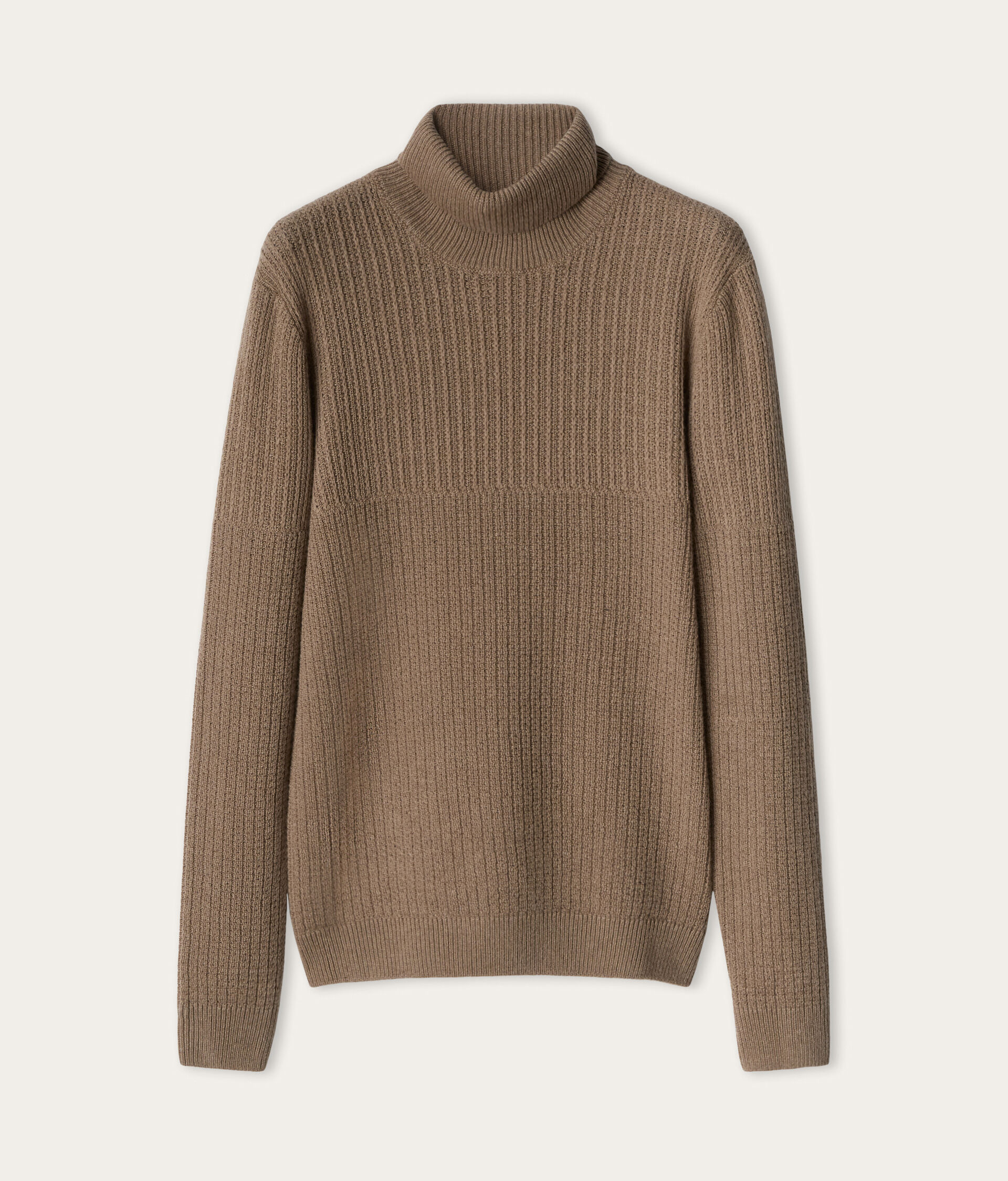 Ultrasoft Cashmere turtleneck with frisée rib knit