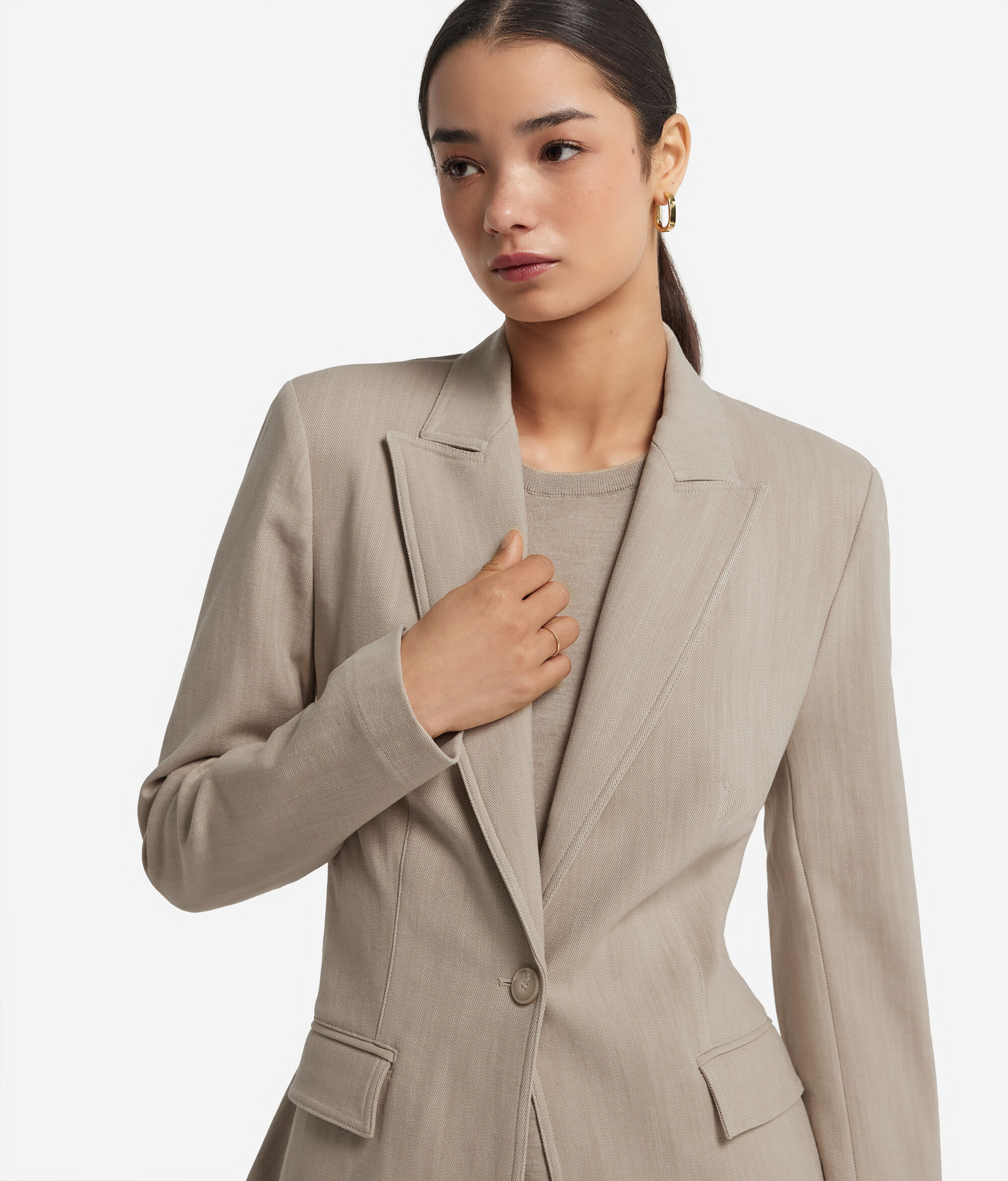 Single-Breasted Cotton Blazer