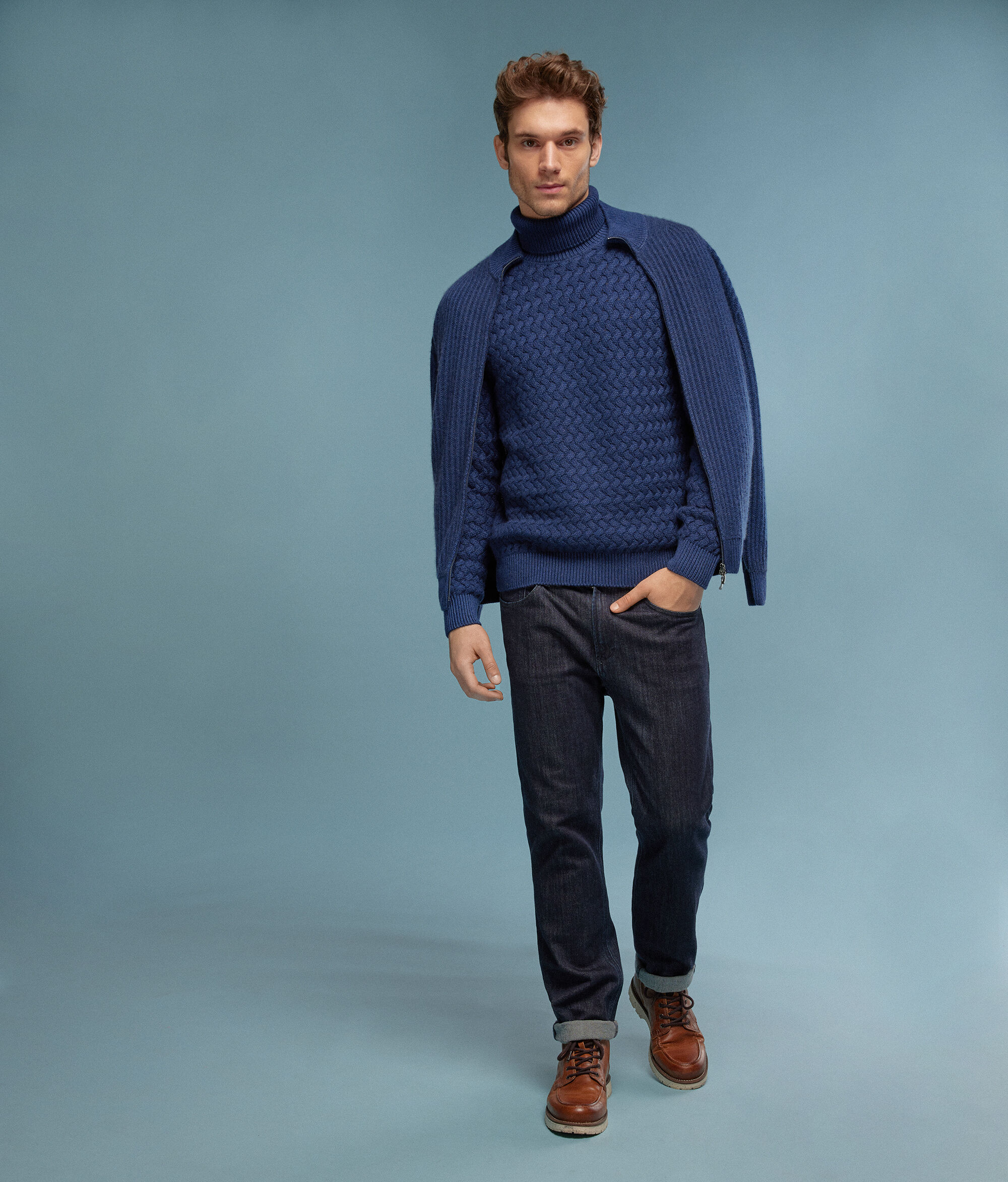 Ultrasoft Cashmere Purl Stitch Turtleneck