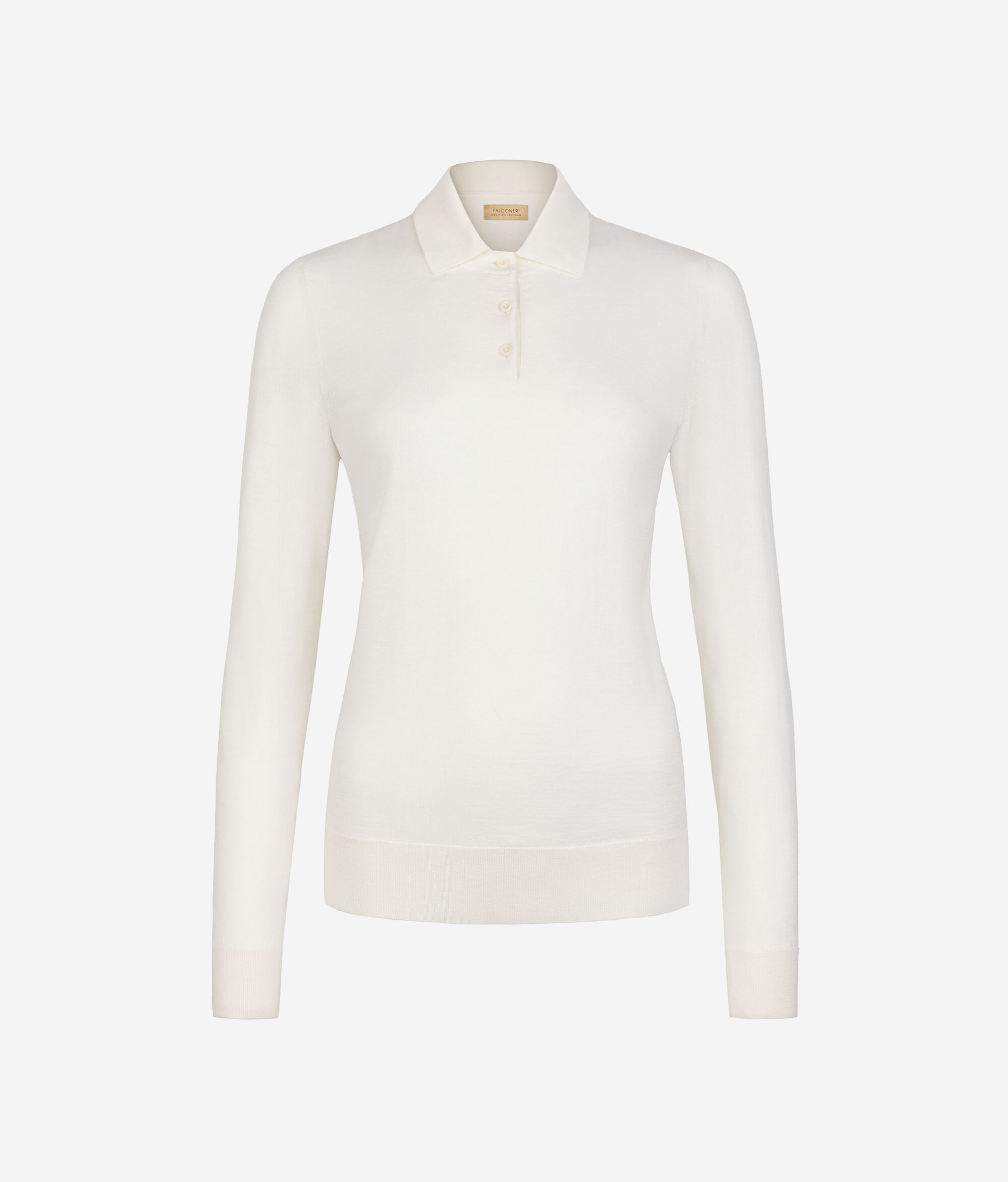 Long-sleeved polo shirt crafted in ultrafine cashmere