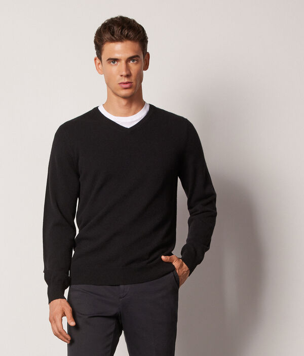 Camisola com Decote em V em Ultrasoft Cashmere