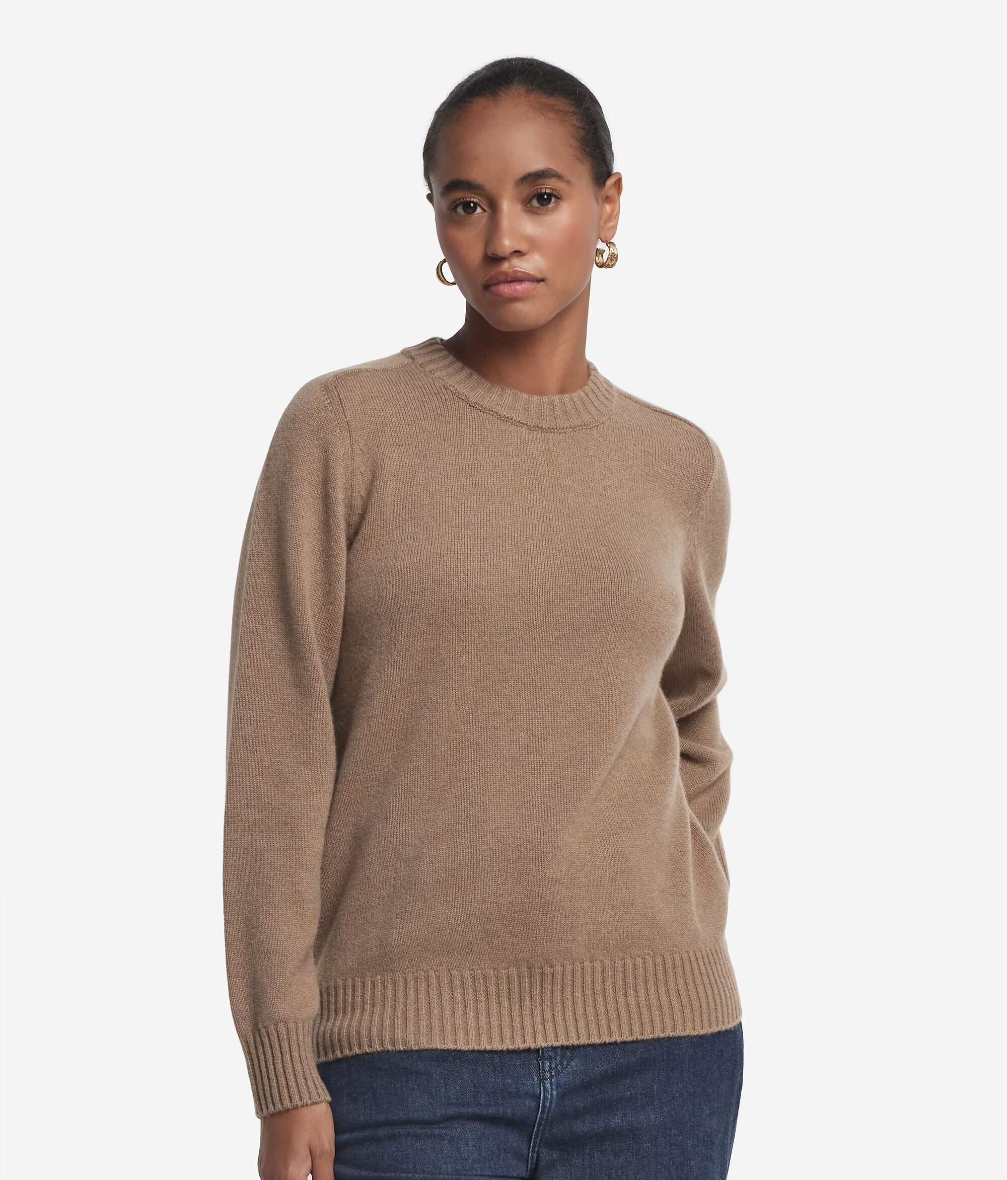 Ultrasoft Cashmere Crewneck Sweater with Set-in Sleeves