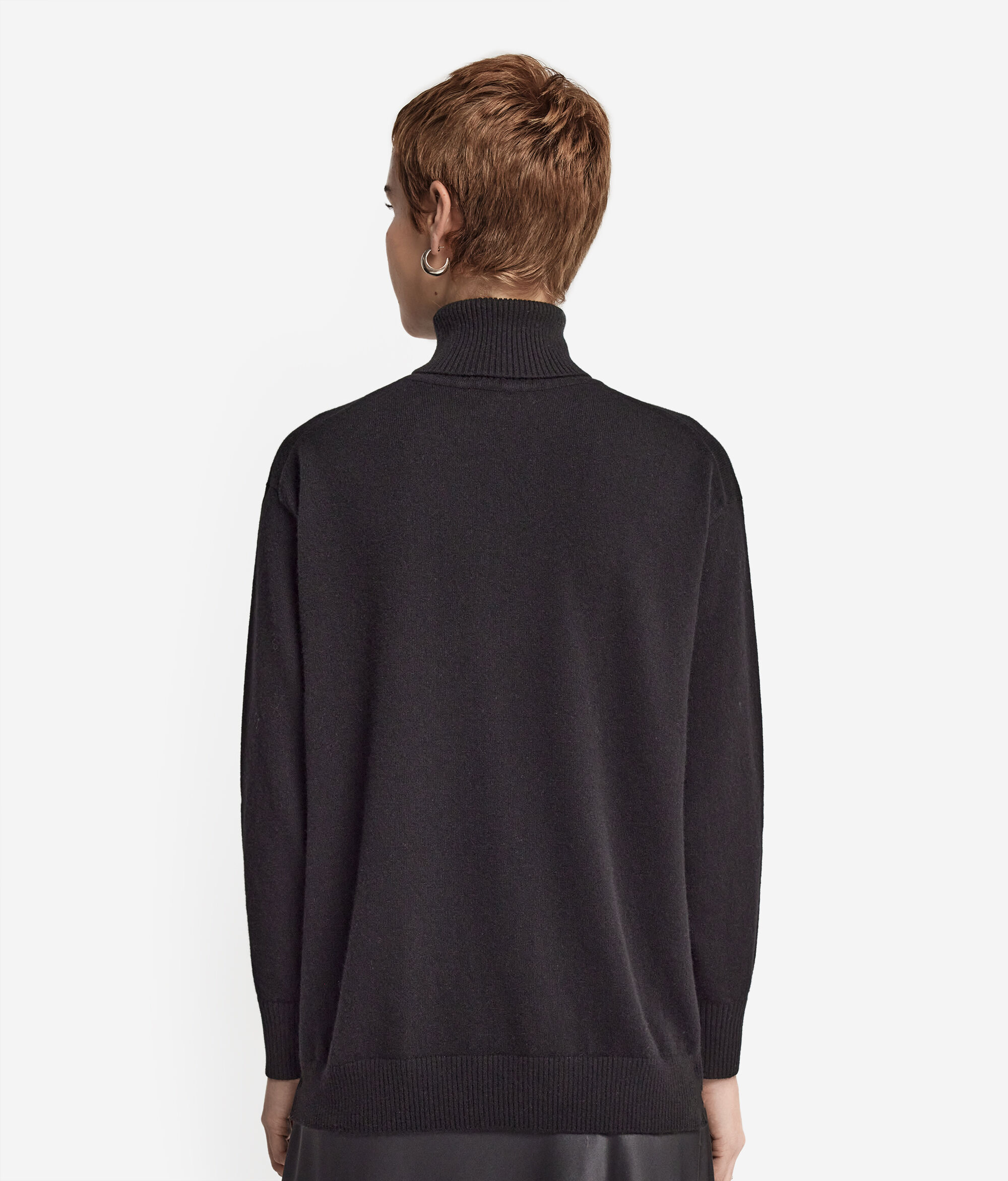 Jersey de cuello vuelto con strass de cashmere