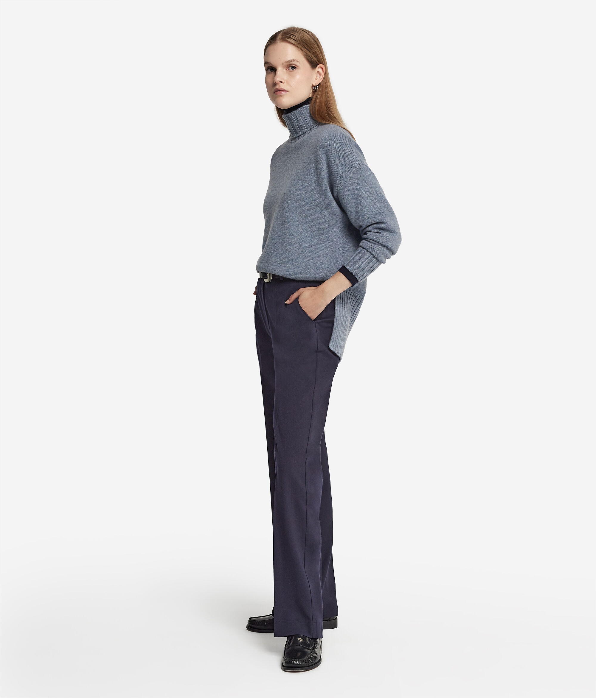 Maxi-pull col roulé en cachemire ultra-doux