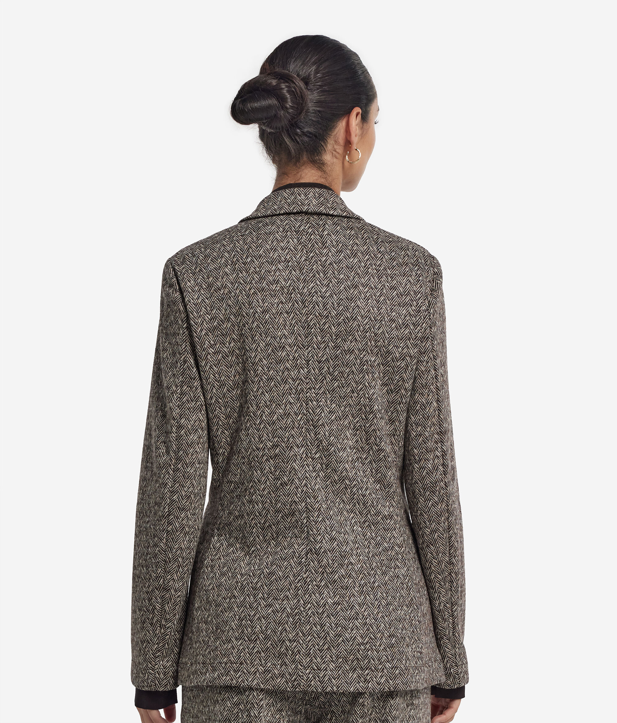 Blazer aus Wolle mit Fischgrätmuster
