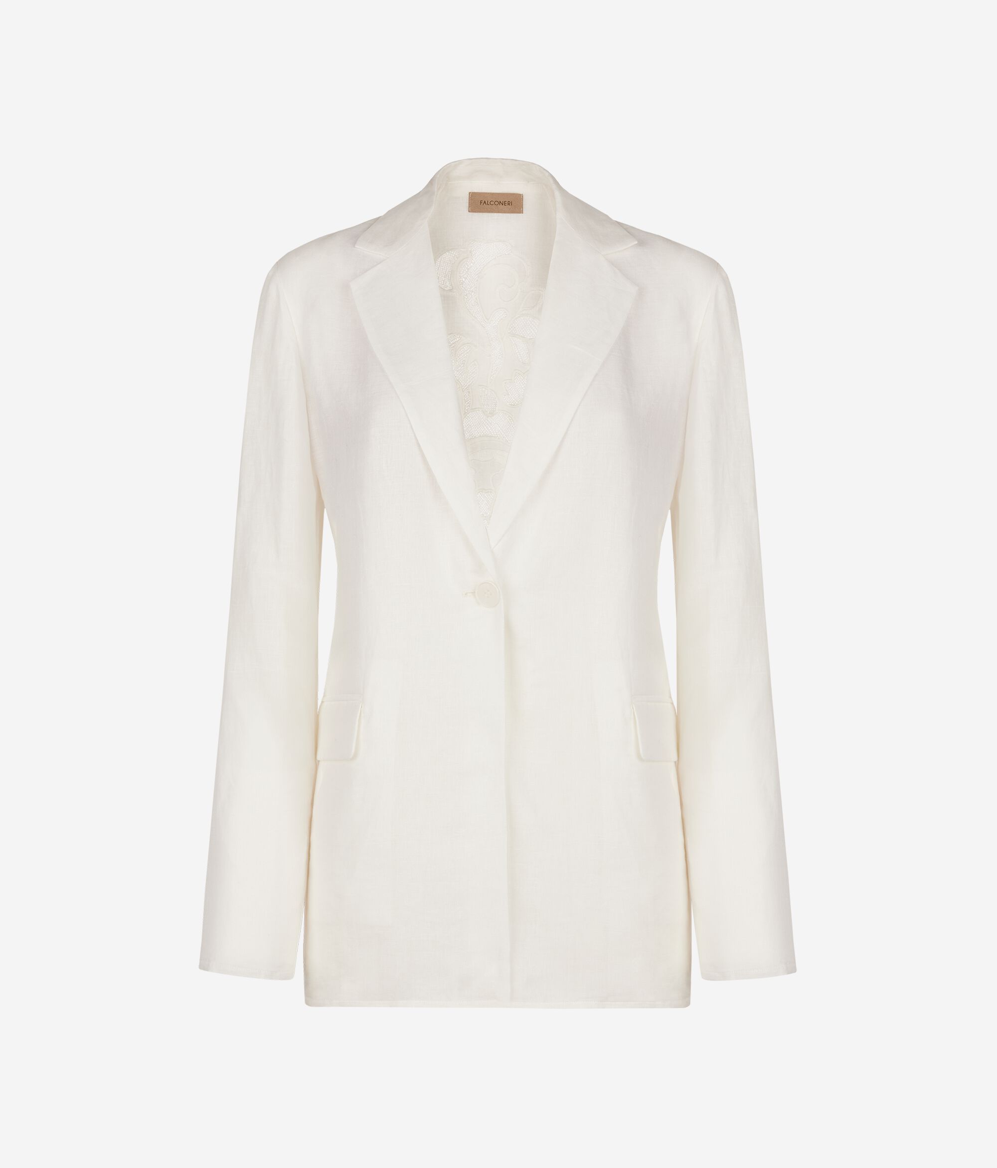 Embroidered linen jacket