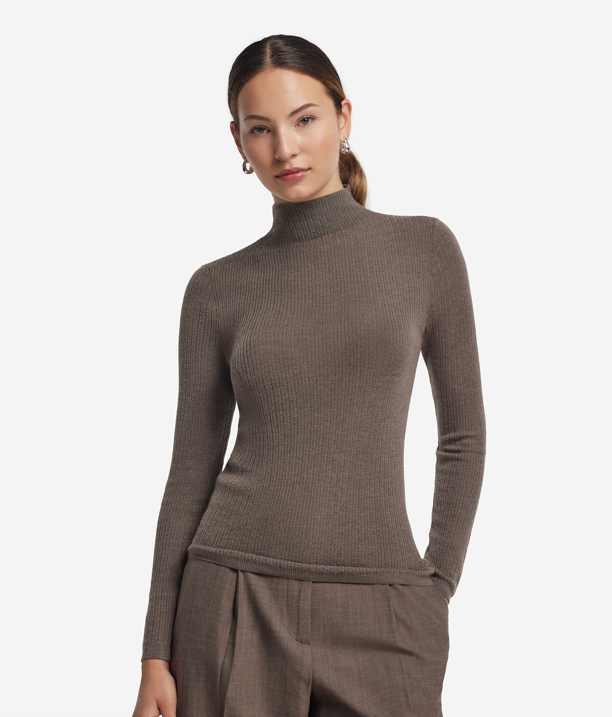 Водолазка в рубчик из ультратонкого кашемира