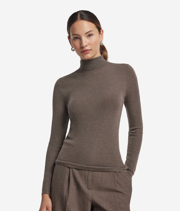 Водолазка в рубчик из ультратонкого кашемира