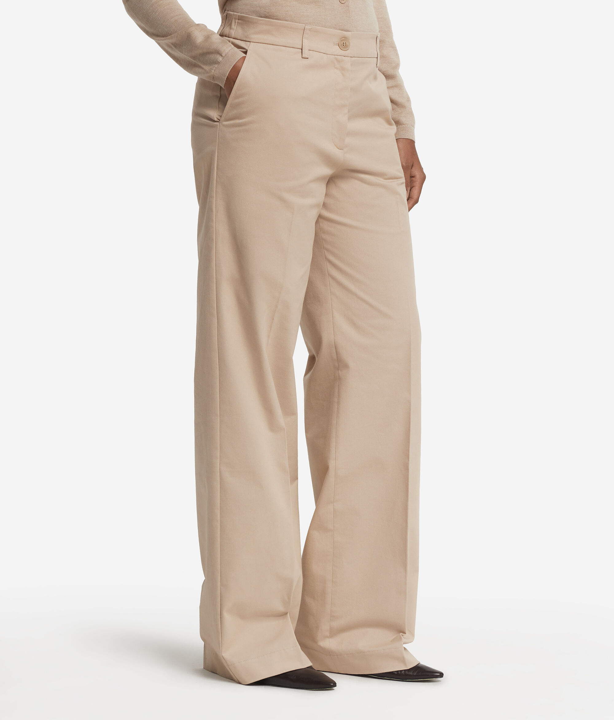 Pantalone palazzo in cotone cashmere