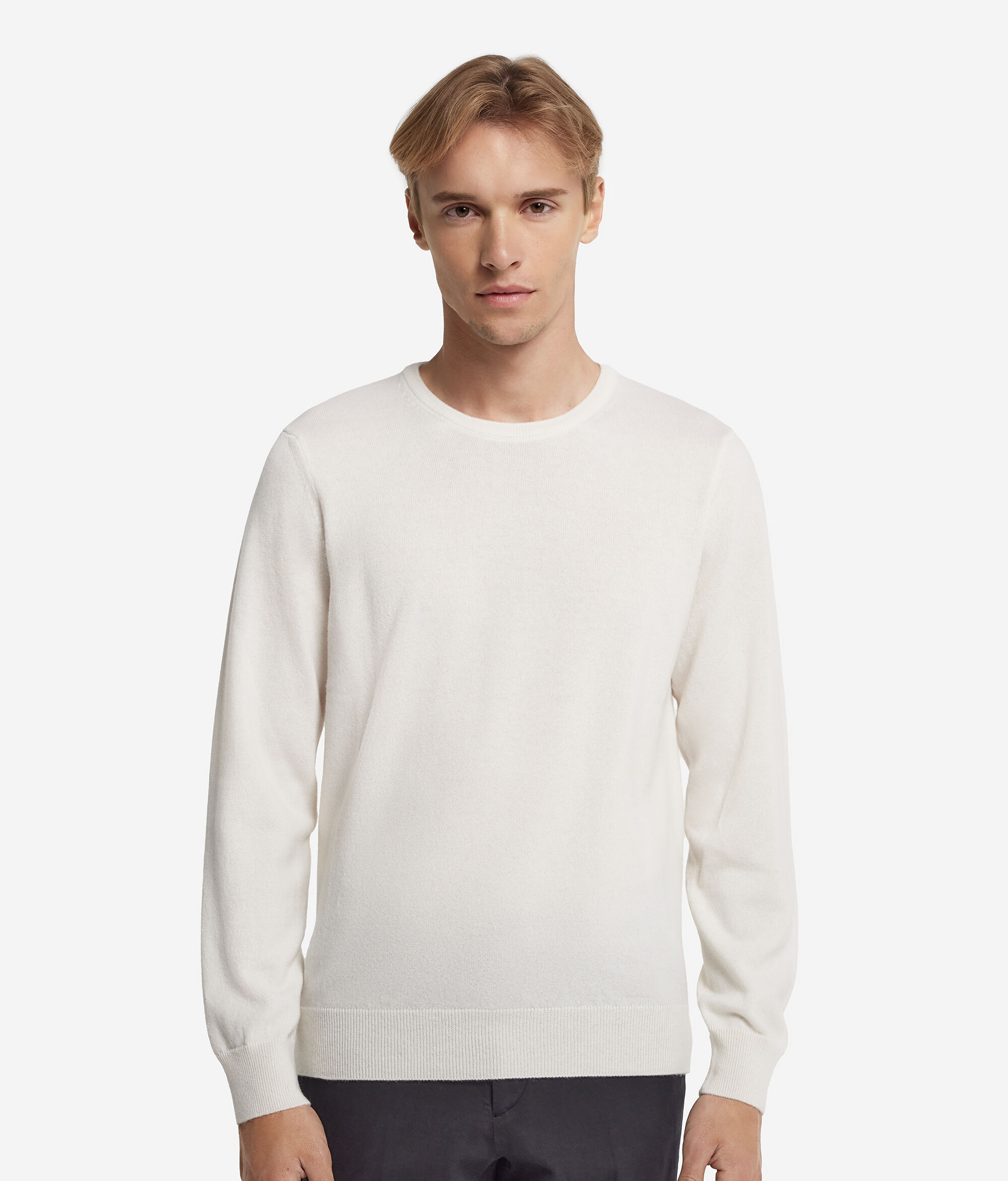 Pull home en cachemire ultra-doux à col rond