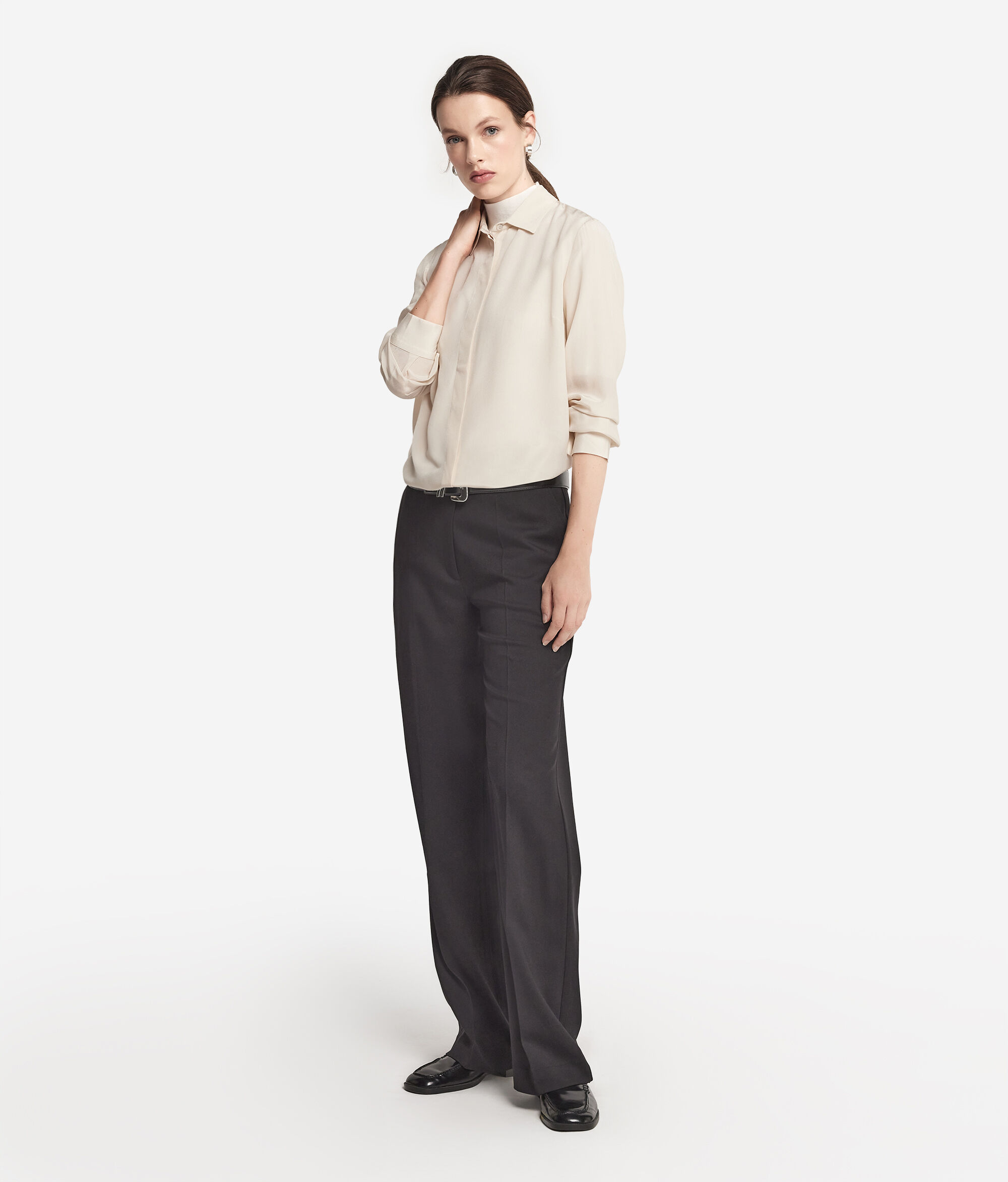Chemise avec col en soie