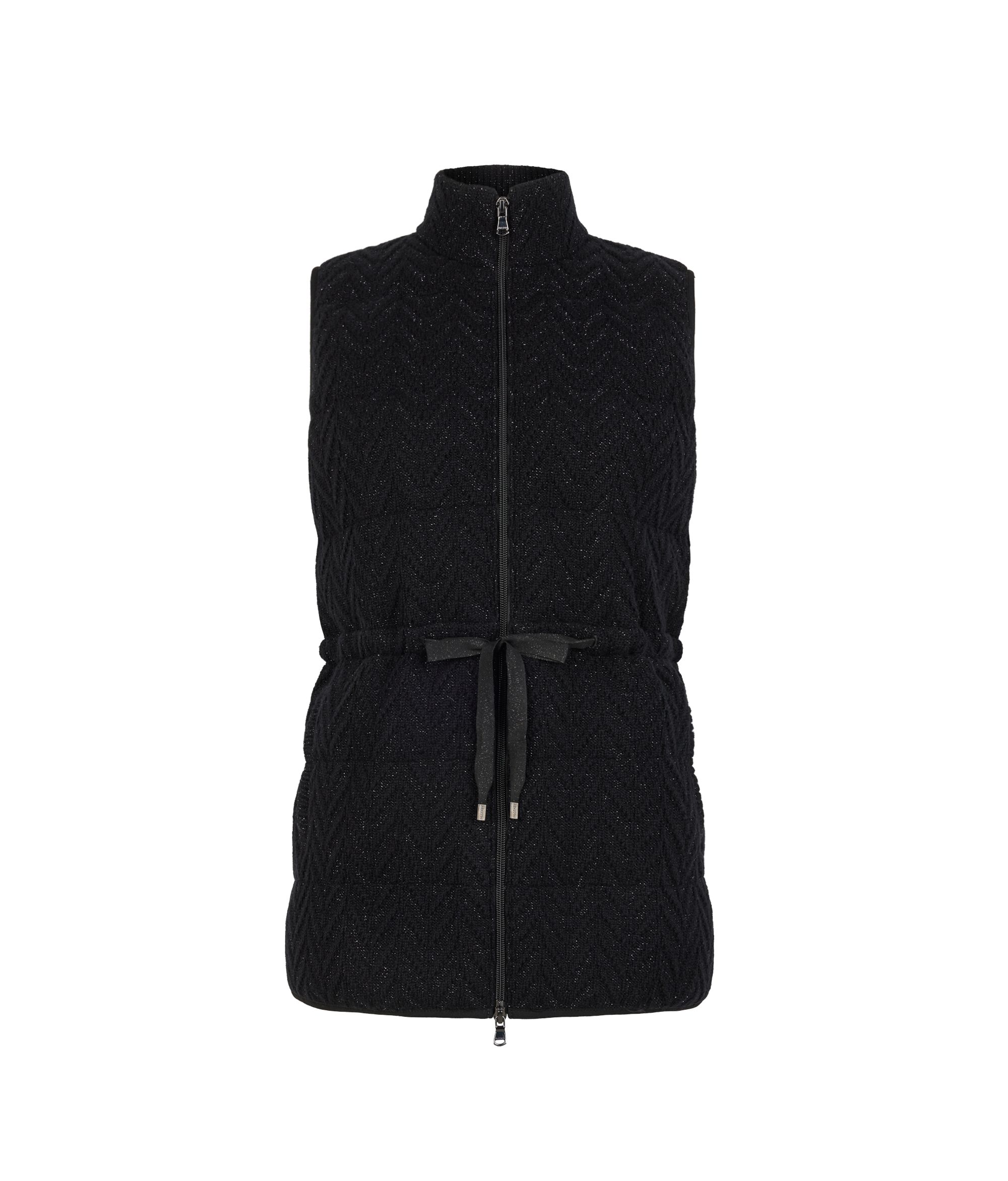 Lamé herringbone cashmere down gilet