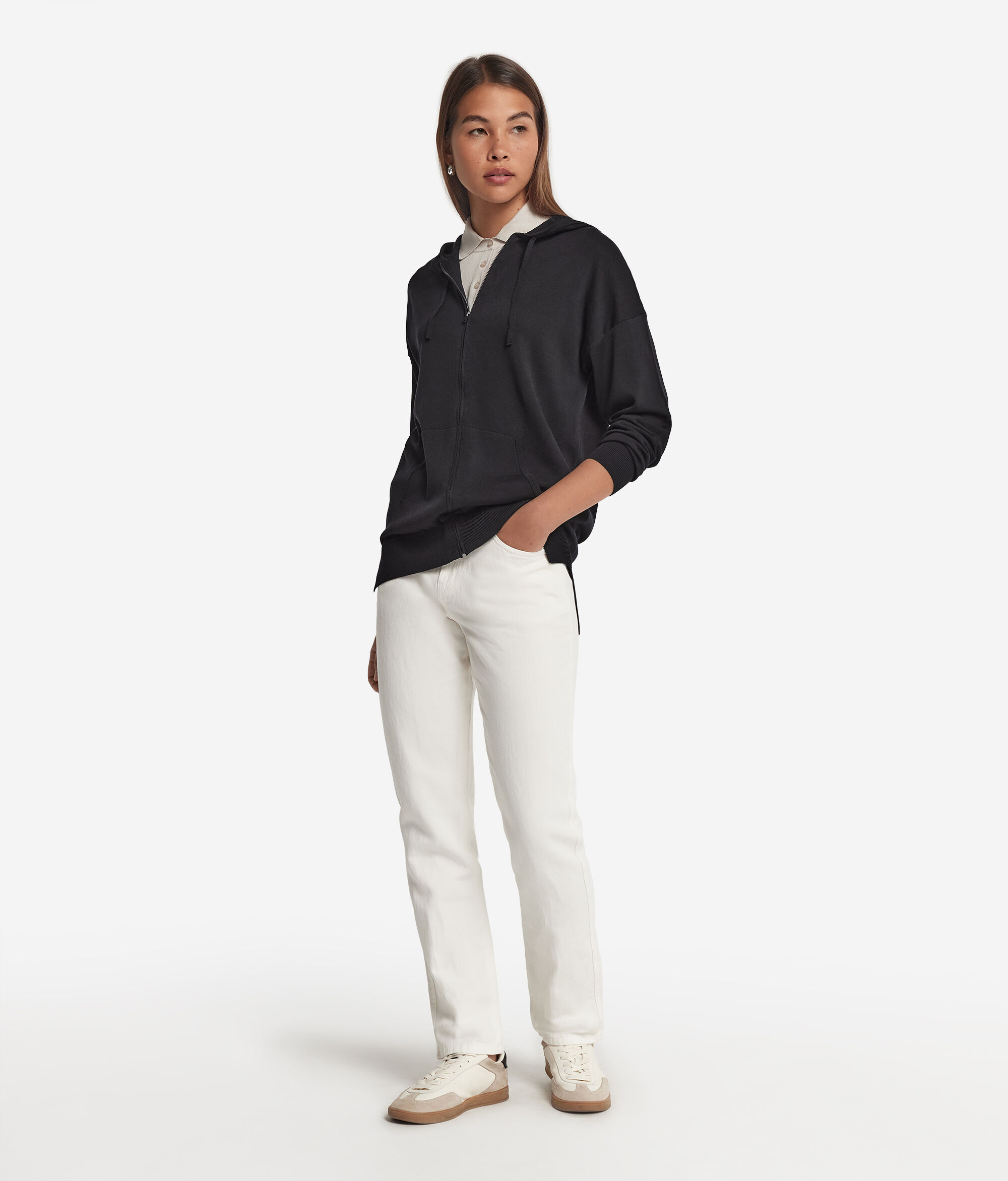 Silk and Cotton Hooded Sweatshirt