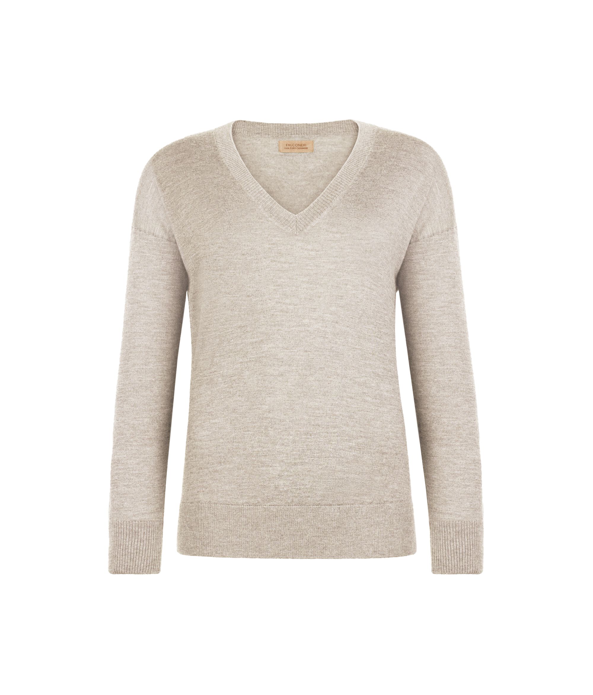 Pullover mit V-Ausschnitt und Schlitzen aus Kaschmir