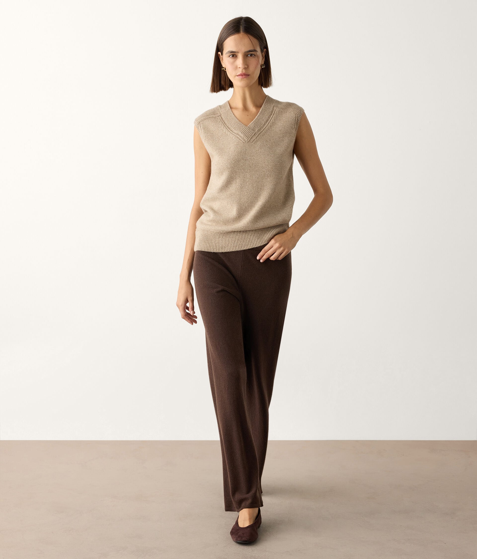 Pantalone palazzo in Cashmere Ultrasoft