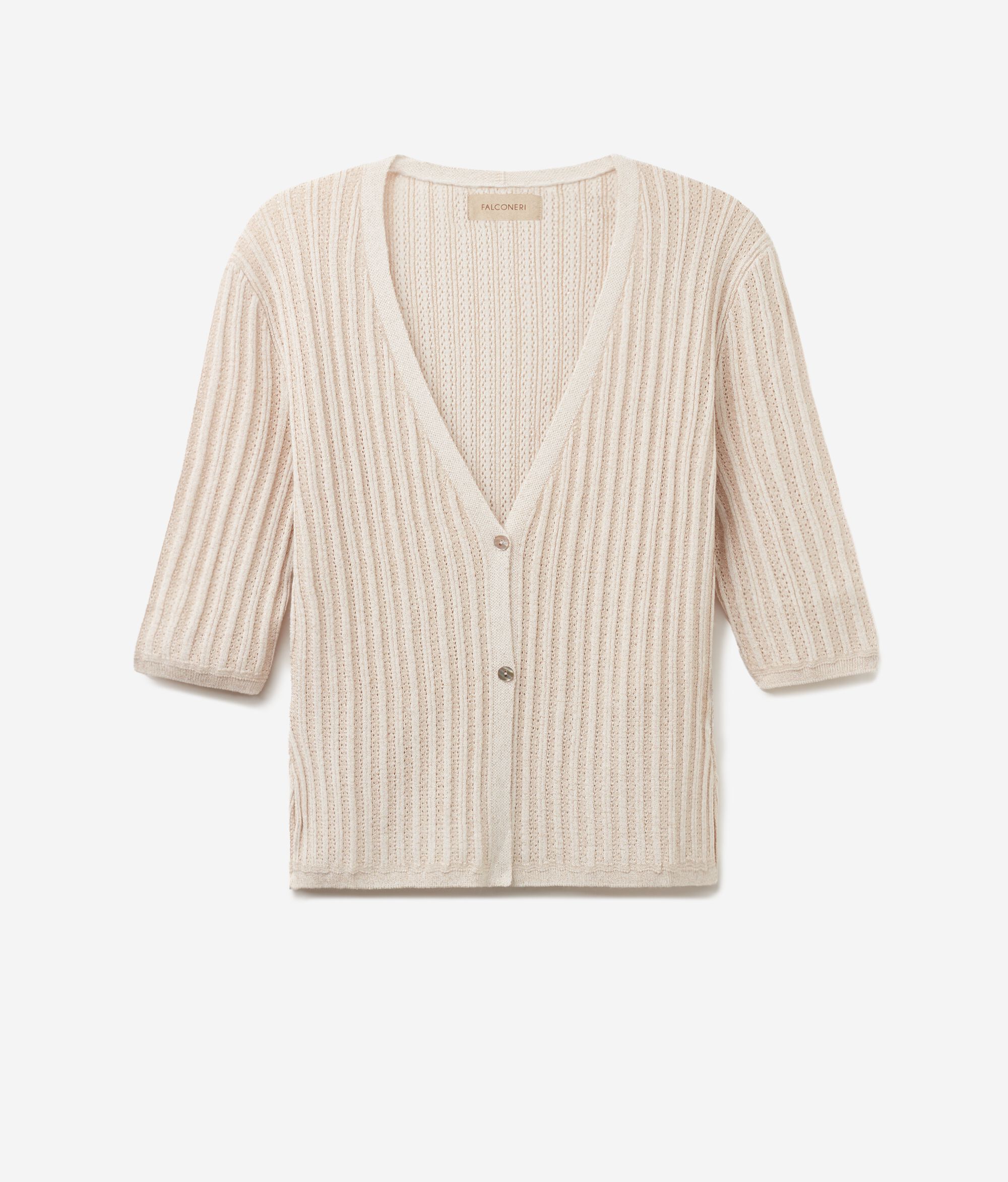 Half-Sleeve V-Neck Shrug