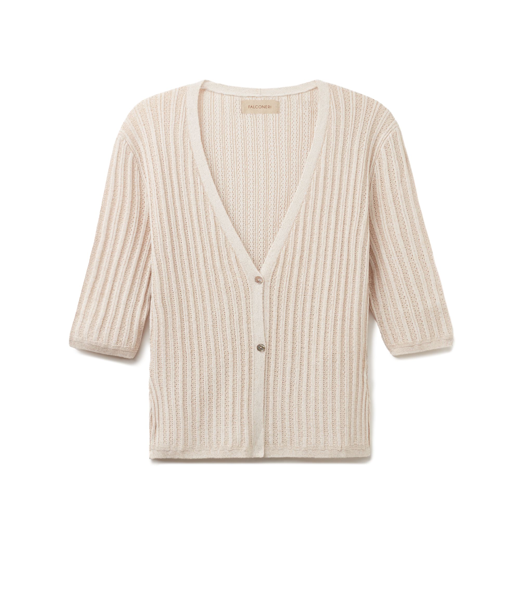 Half-Sleeve V-Neck Shrug