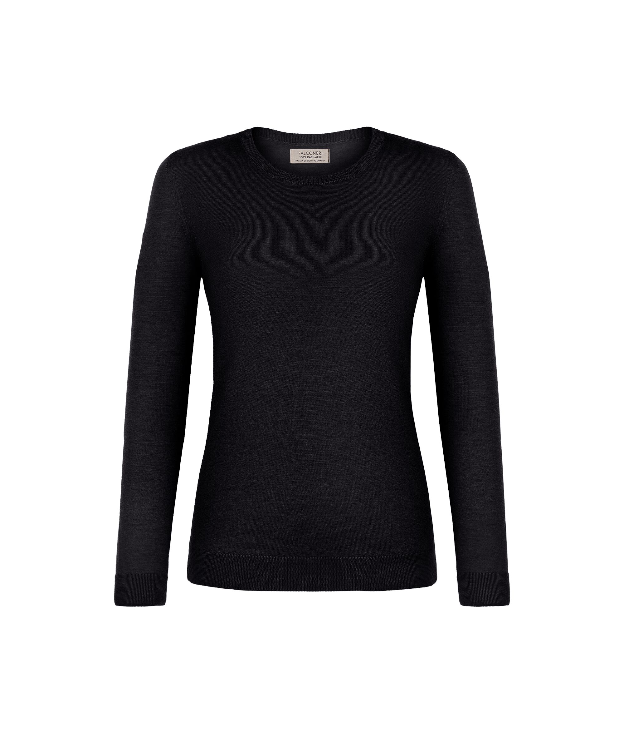 Jersey con cuello redondo de cashmere ultrafine