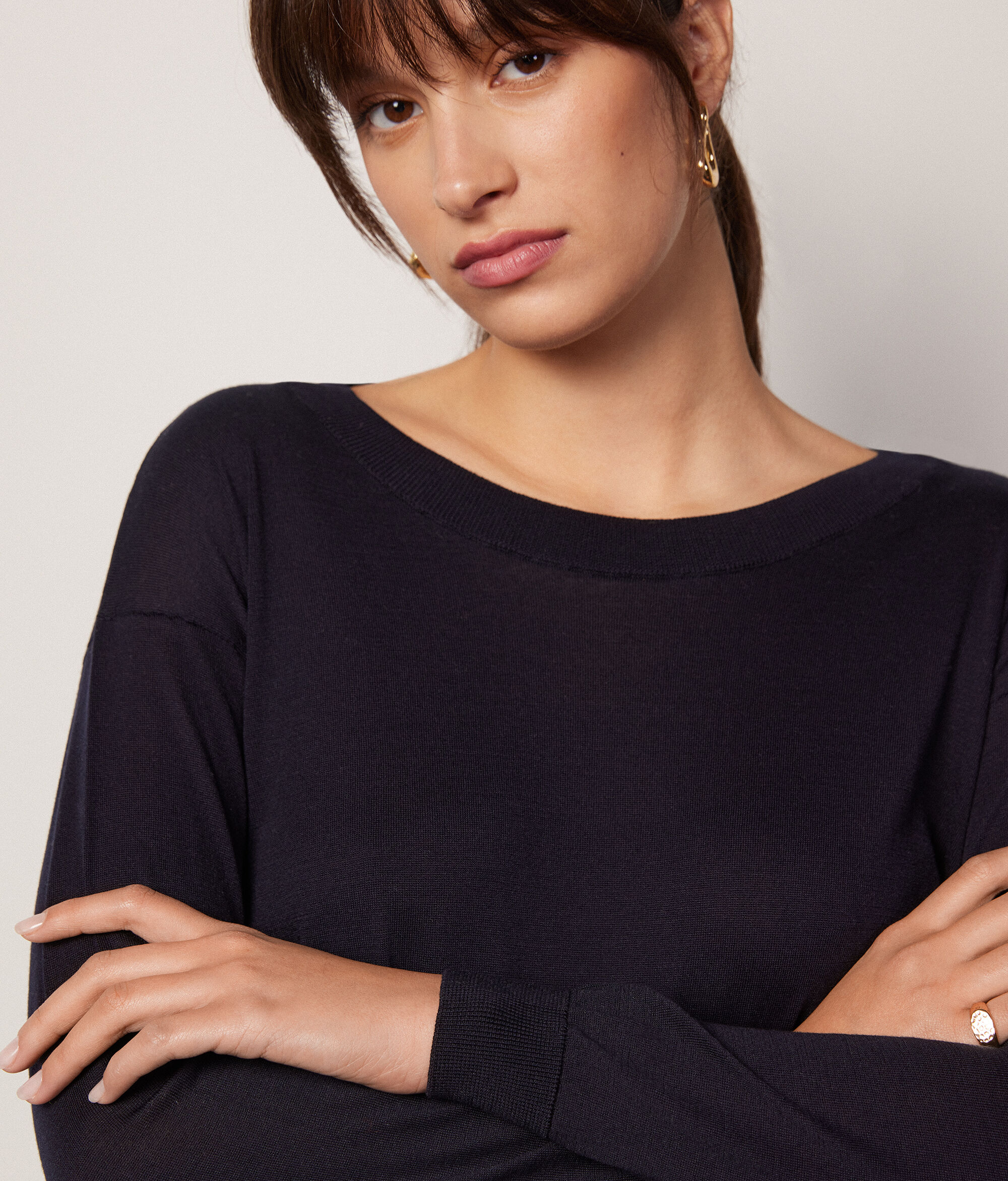 Silk and Cotton Round-Neck Jumper