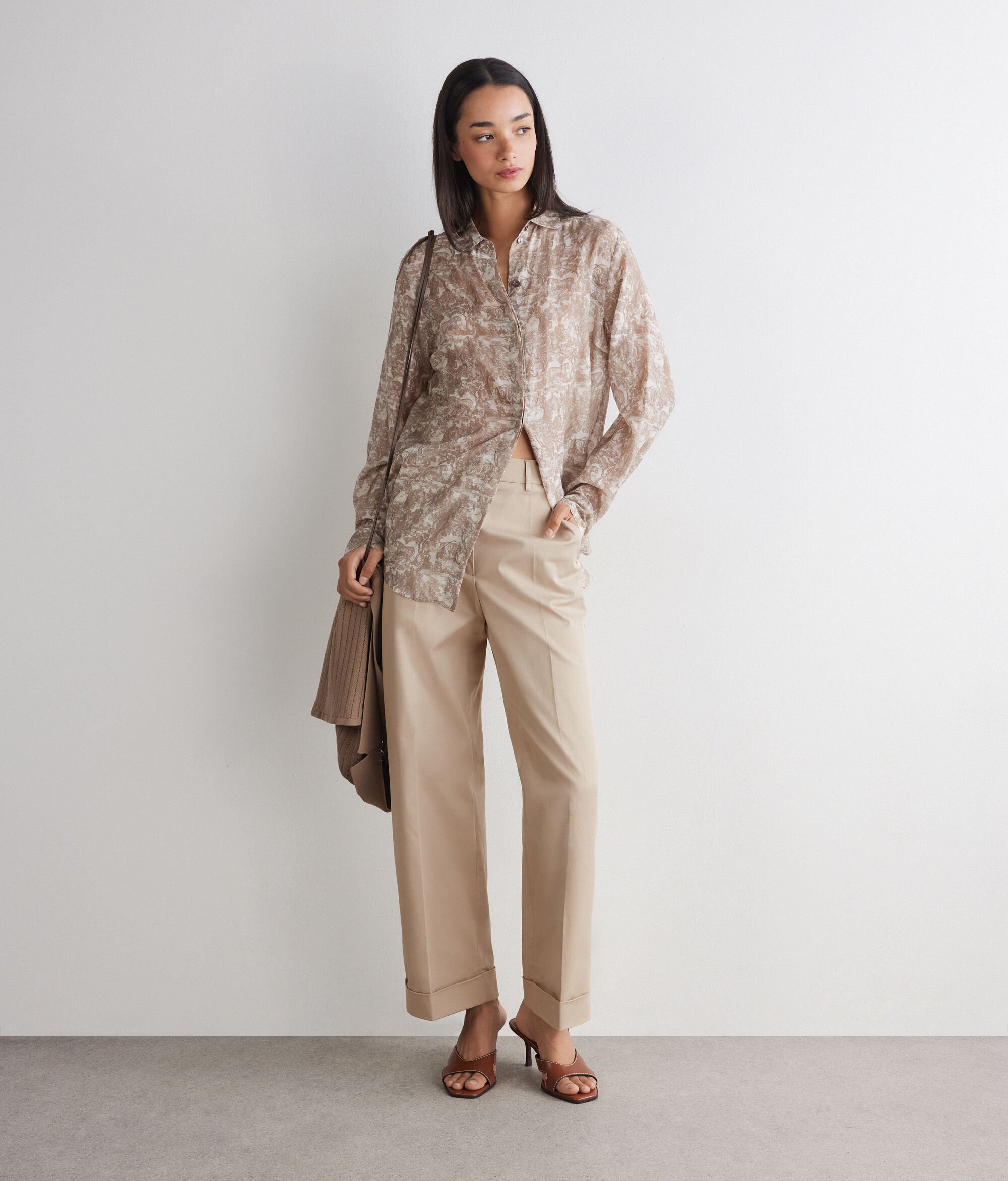 Pantalon à revers en coton