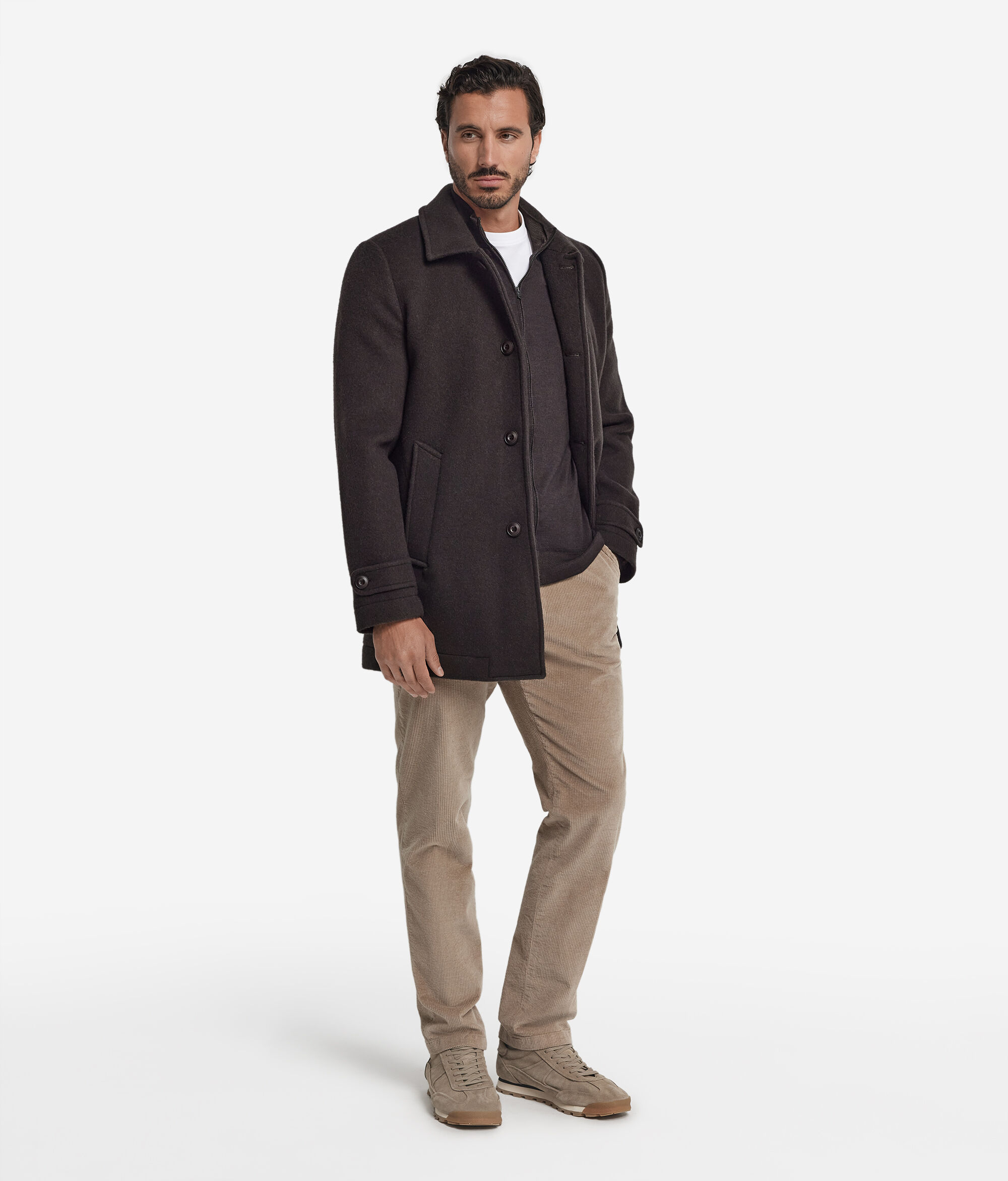 Peacoat monopetto in cashmere