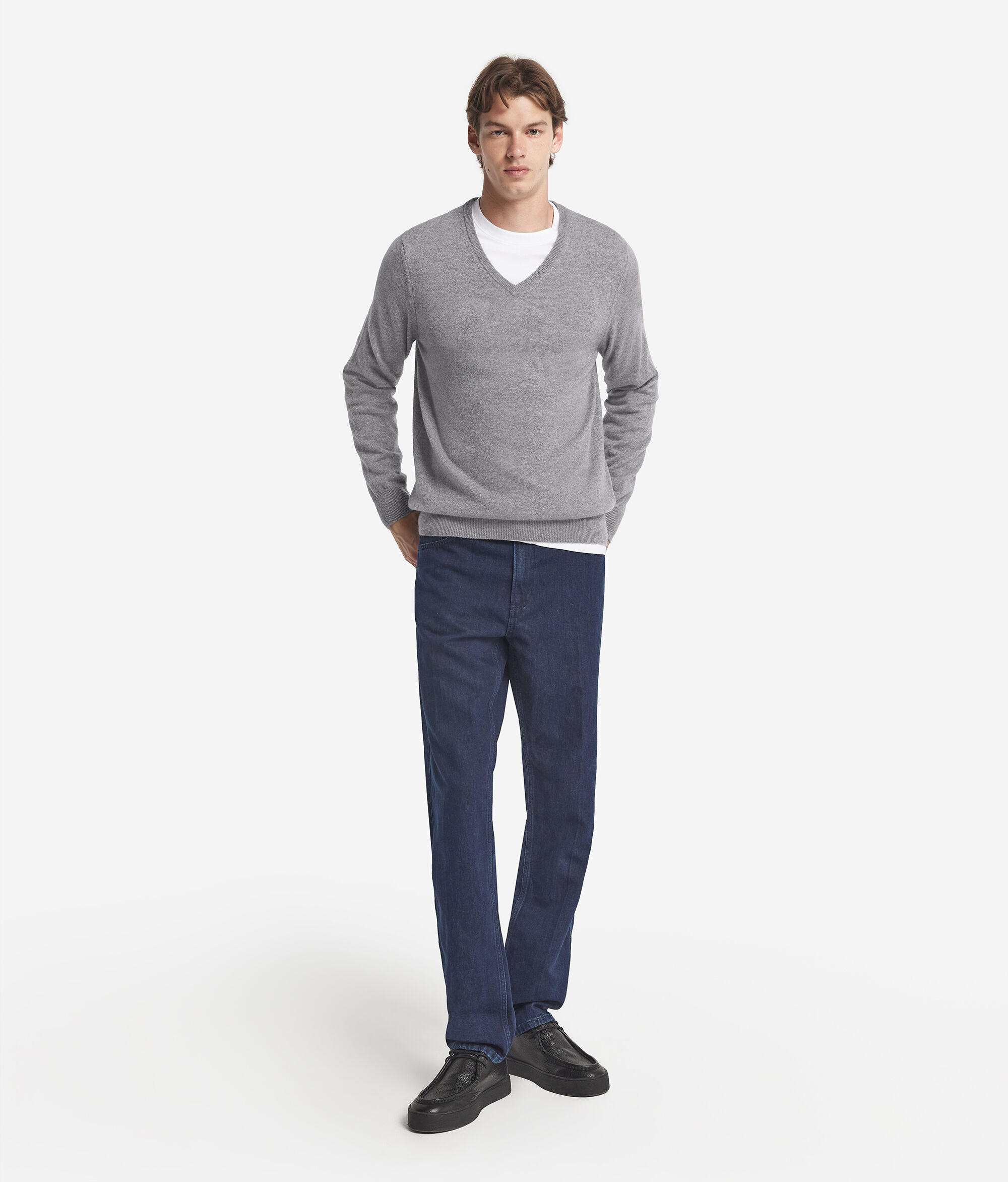 Sweter z Dekoltem w Serek z Kaszmiru Ultrasoft