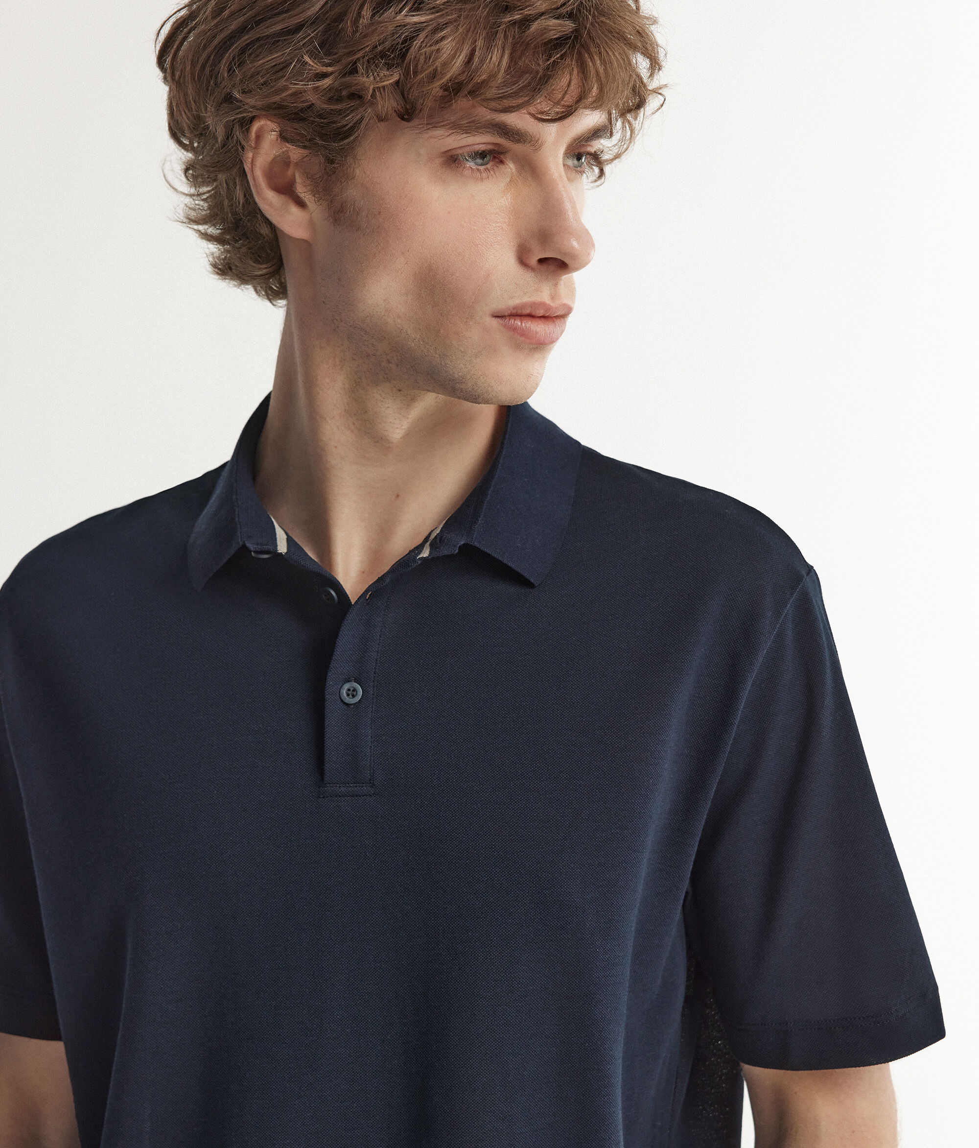 コットン＆シルクピケ ショートスリーブ ポロシャツ | Falconeri 